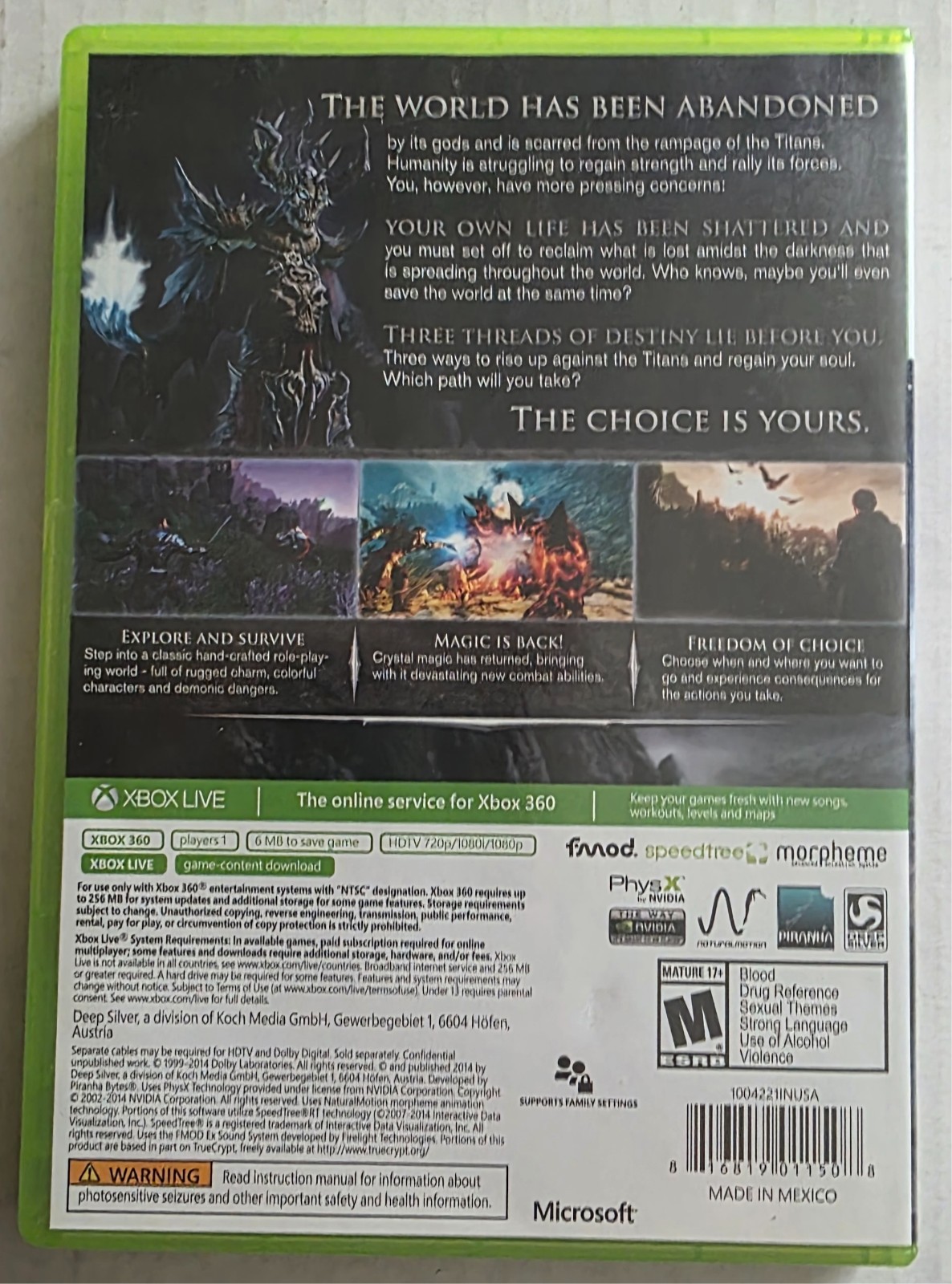 Risen 3: Titan Lords (Microsoft Xbox 360) – COMPLETE/CIB