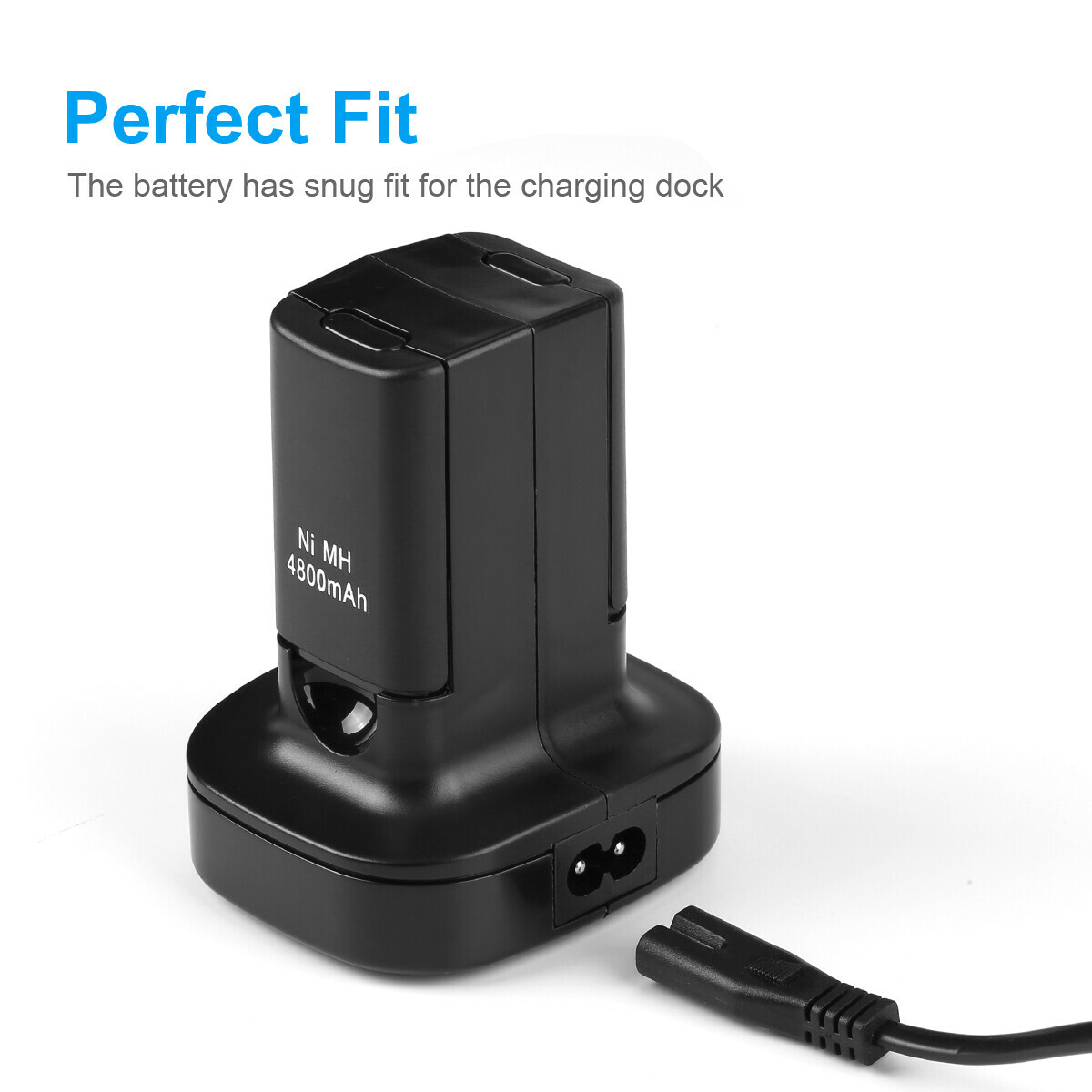 2 Battery Pack & Charger Dock For Microsoft Xbox 360 Wireless Controller Black
