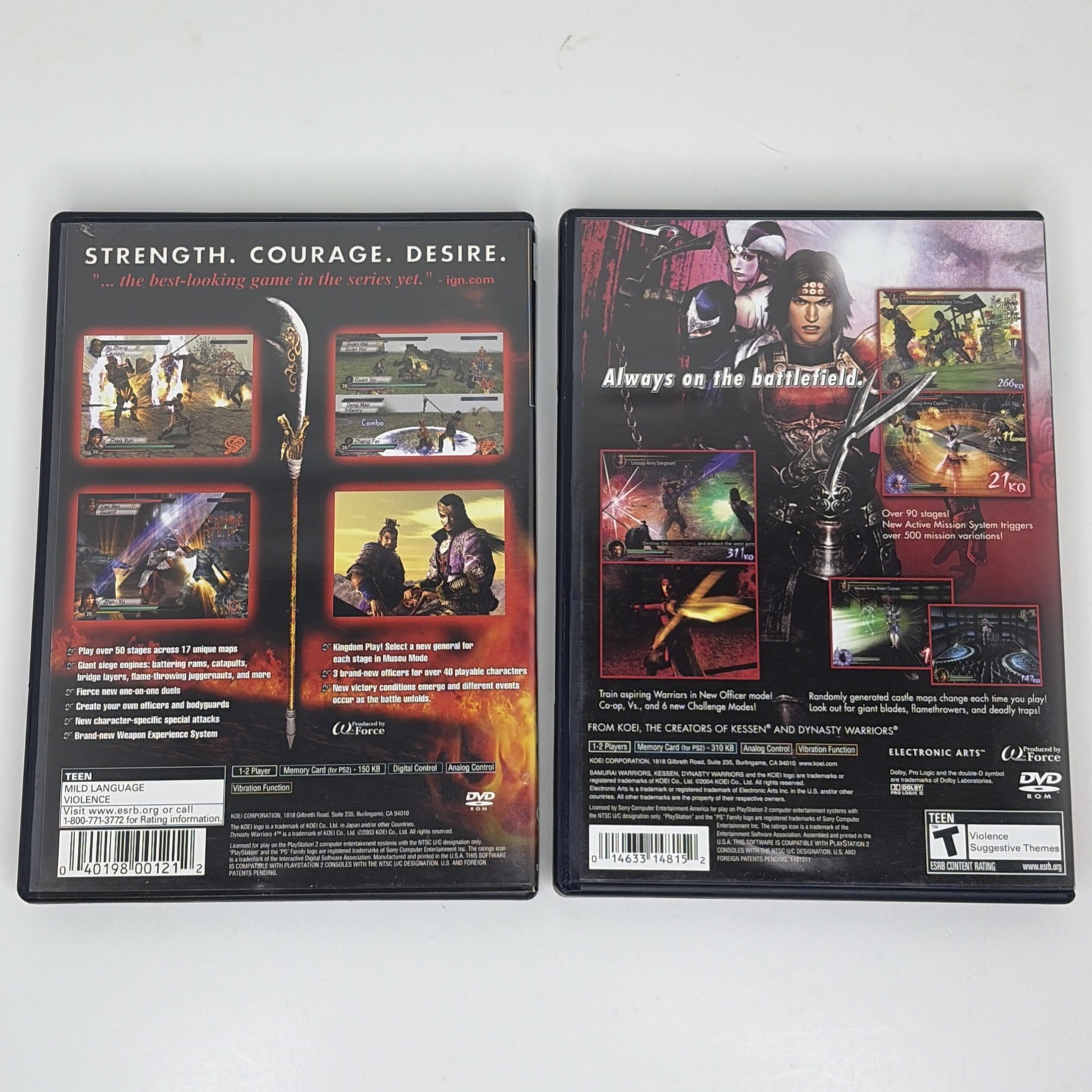 Dynasty Warriors 4 + Samurai Warriors PS2 Lot PlayStation 2 Complete CIB TESTED