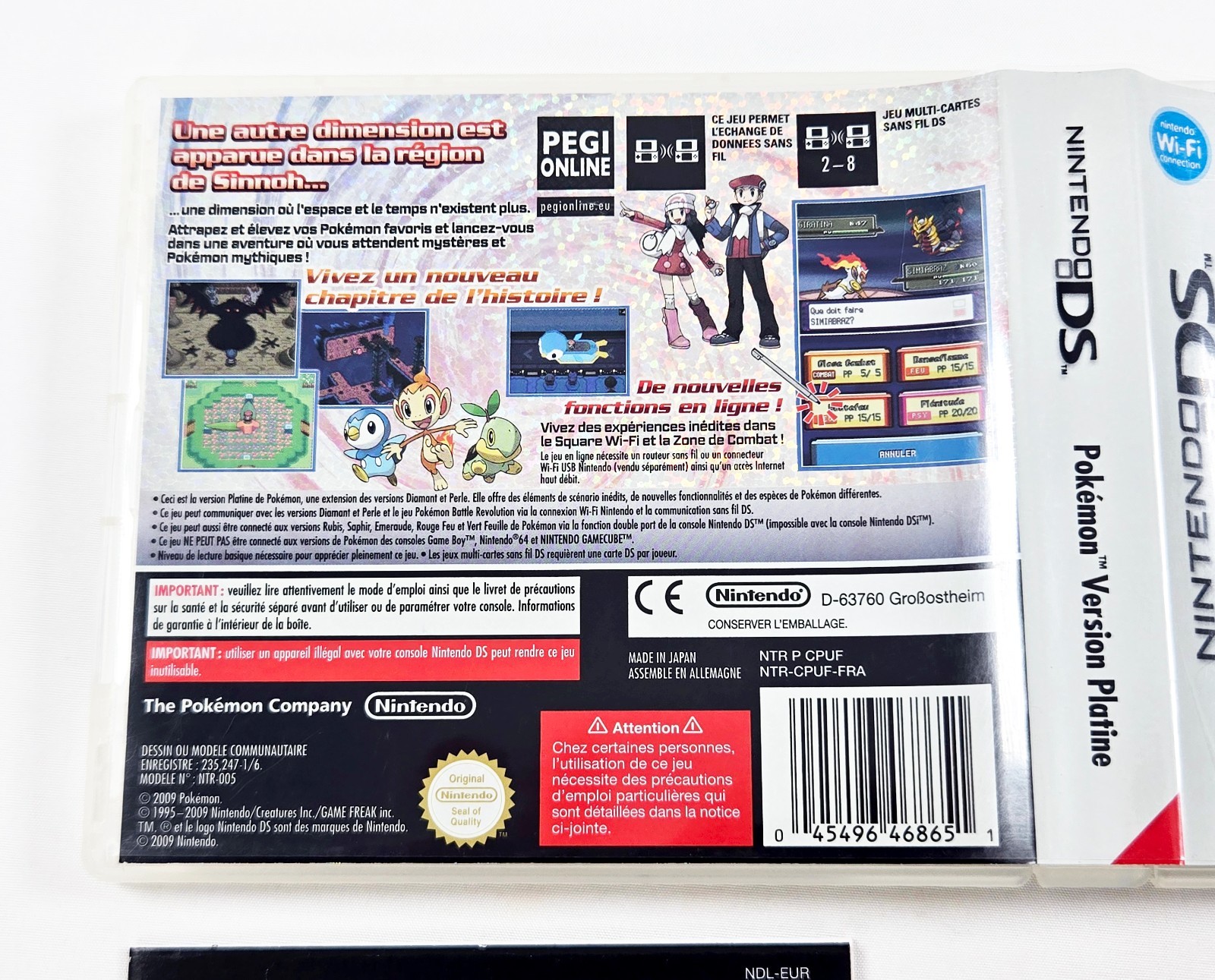 POKEMON PLATINUM COMPLETE CIB 2009 FRA PAL Authentic Nintendo DS Tested