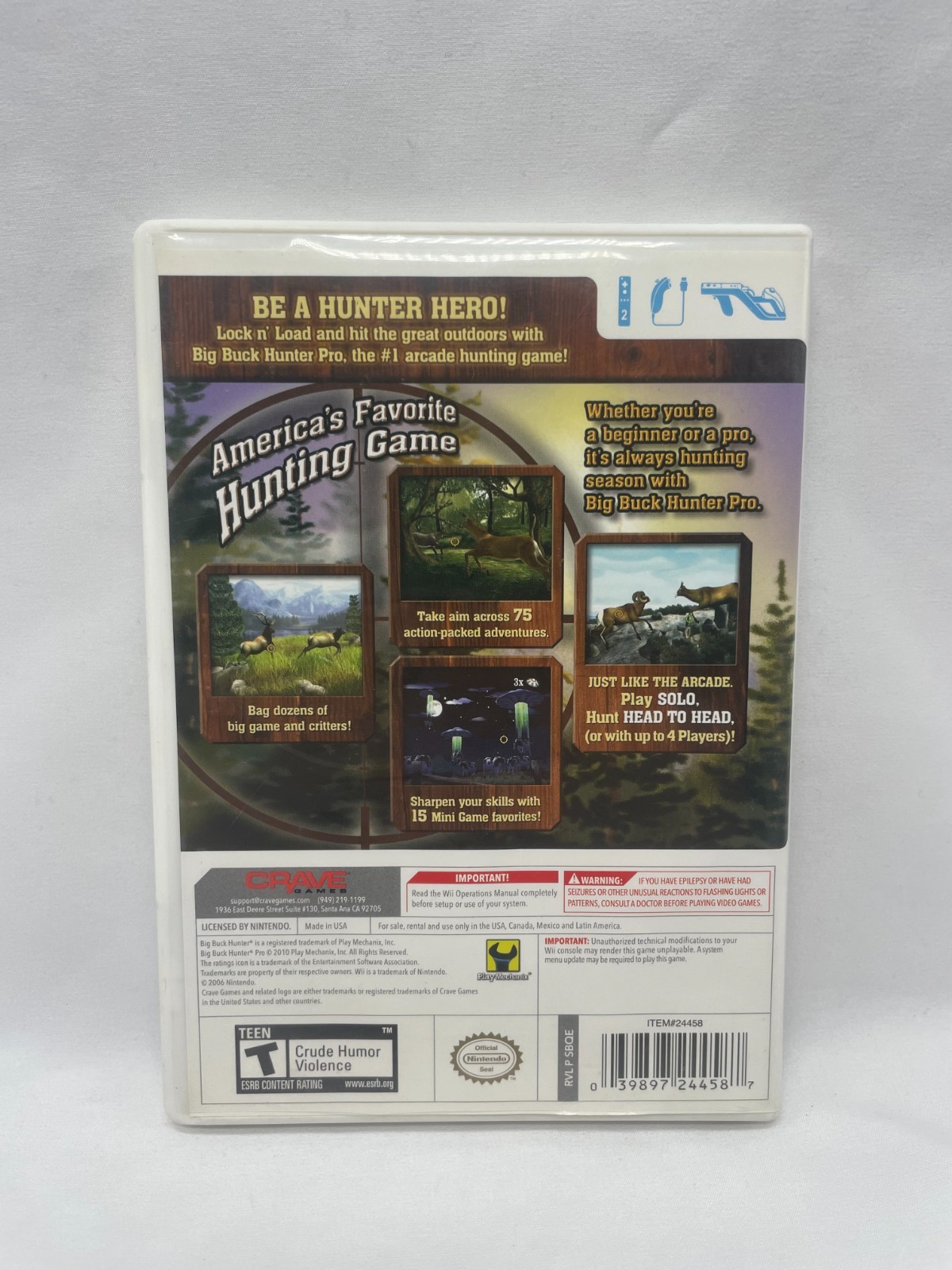 Big Buck Hunter Pro (Nintendo Wii, 2010) CIB With Manual Tested
