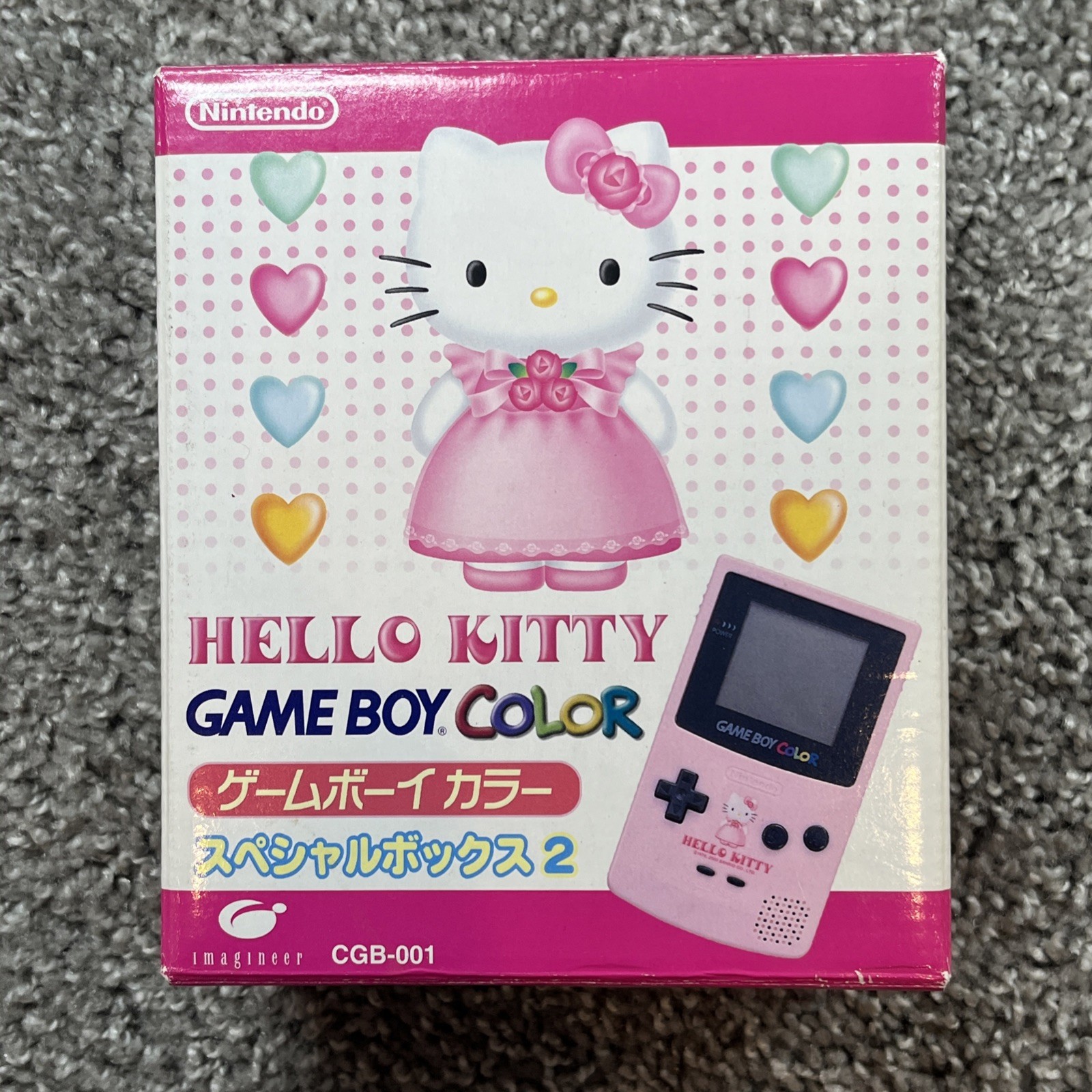 Nintendo Game Boy Color Hello Kitty Special Box 2 CGB-001 7011 with Box and Game