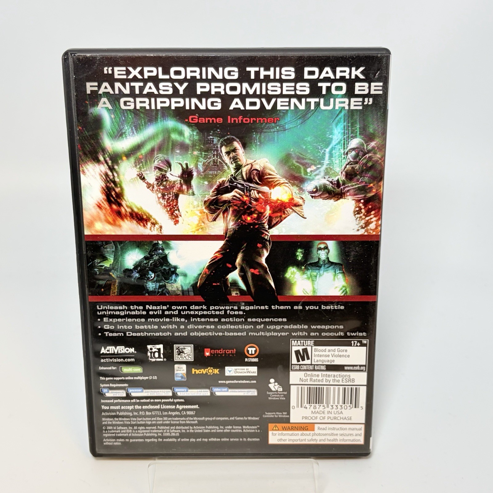 Wolfenstein Game For Windows PC DVD (PC, 2009)