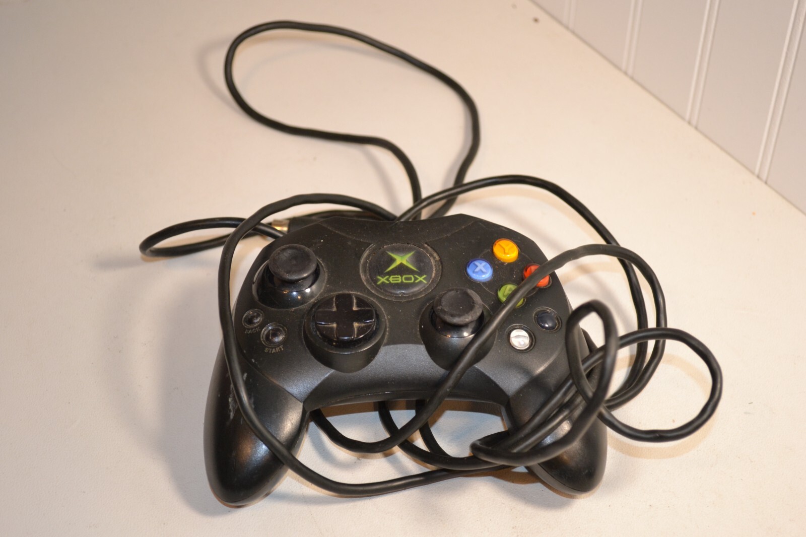 OEM XBOX Black Controller S with Cable Part Number: X08-69873