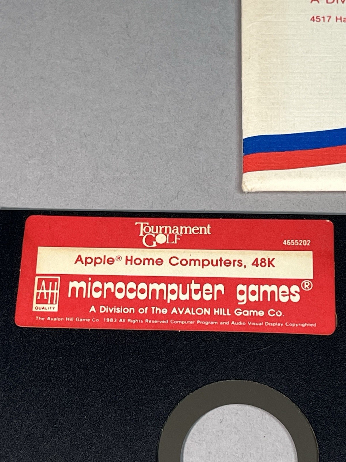 Sports Illustrated Tournament Golf Microcomputer Apple II & Commodore 64 Game