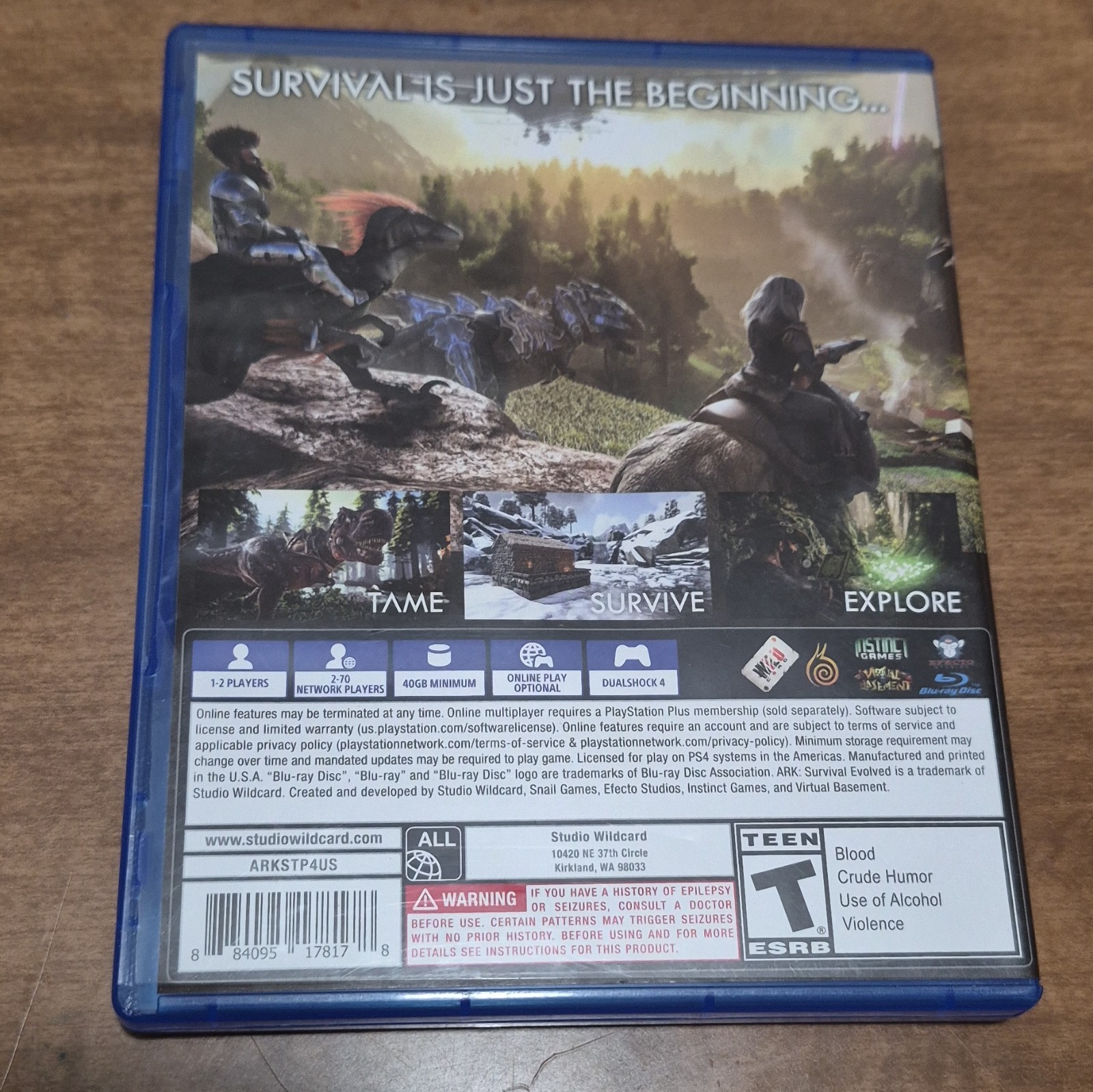 Studio Wildcard ARK: Survival Evolved PS4 Survival Multiplayer Online T NTSC