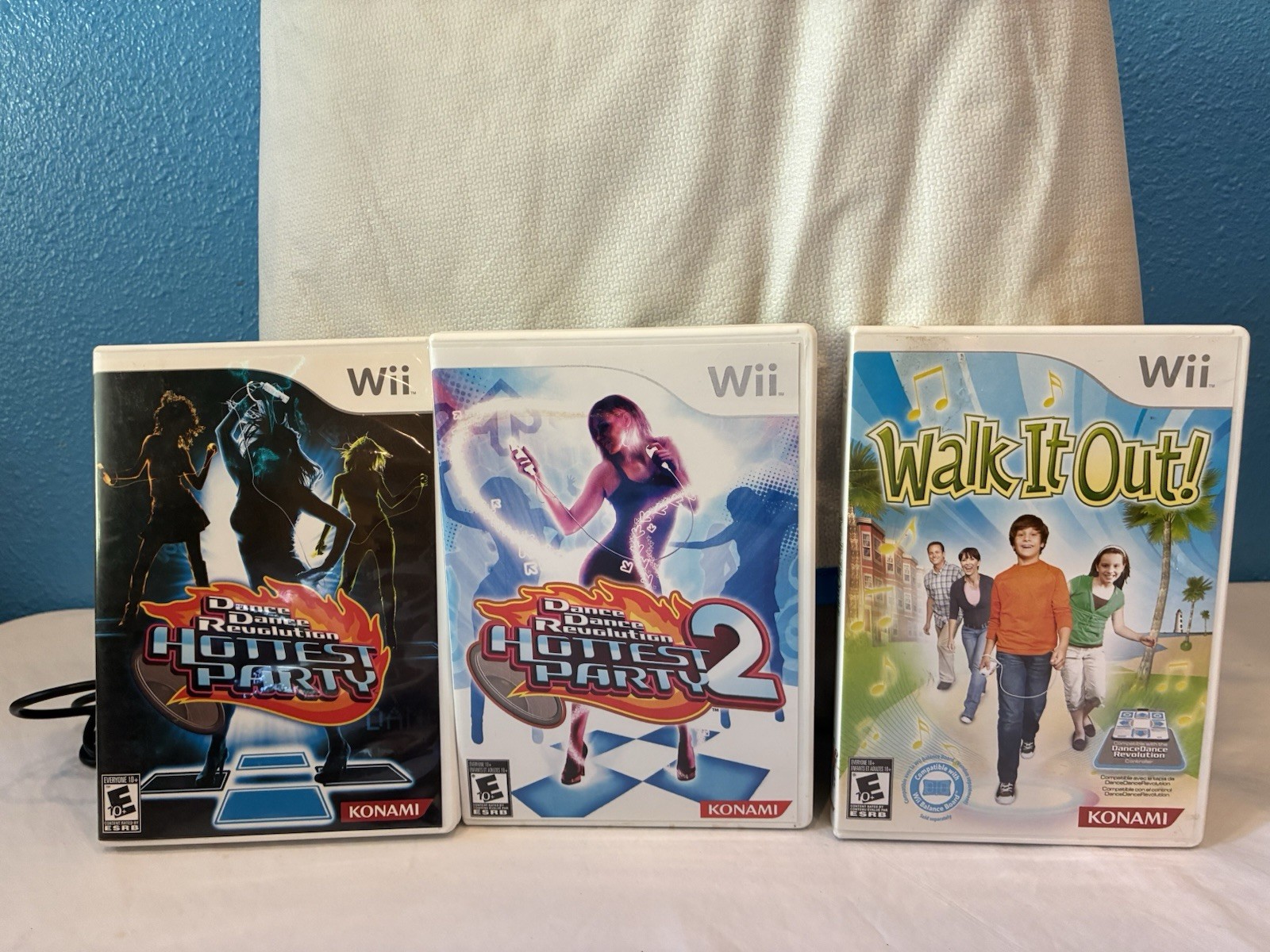 Dance Dance Revolution Hottest Party 1&2 Nintendo Wii Bundle w/ Dance Pad Mat