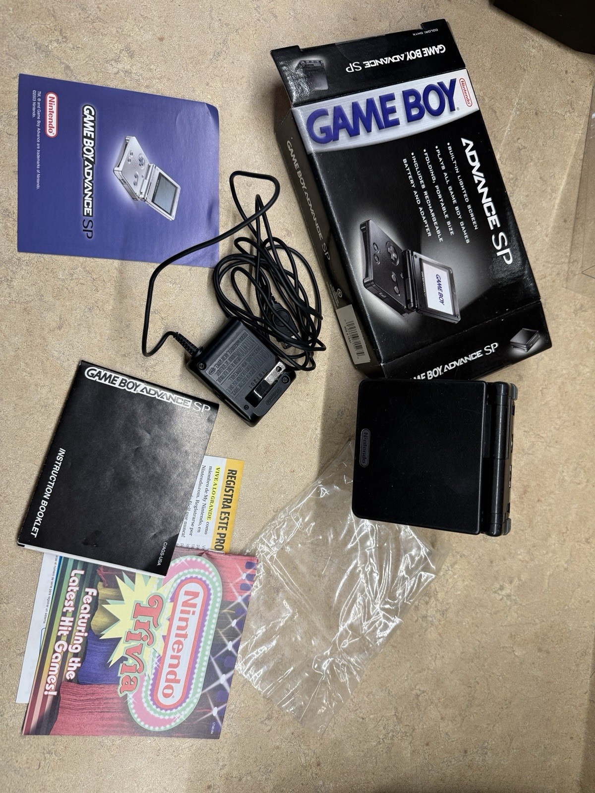 Nintendo Game Boy Advance SP AGS-001 Platinum CIB Clean – Tested And Working