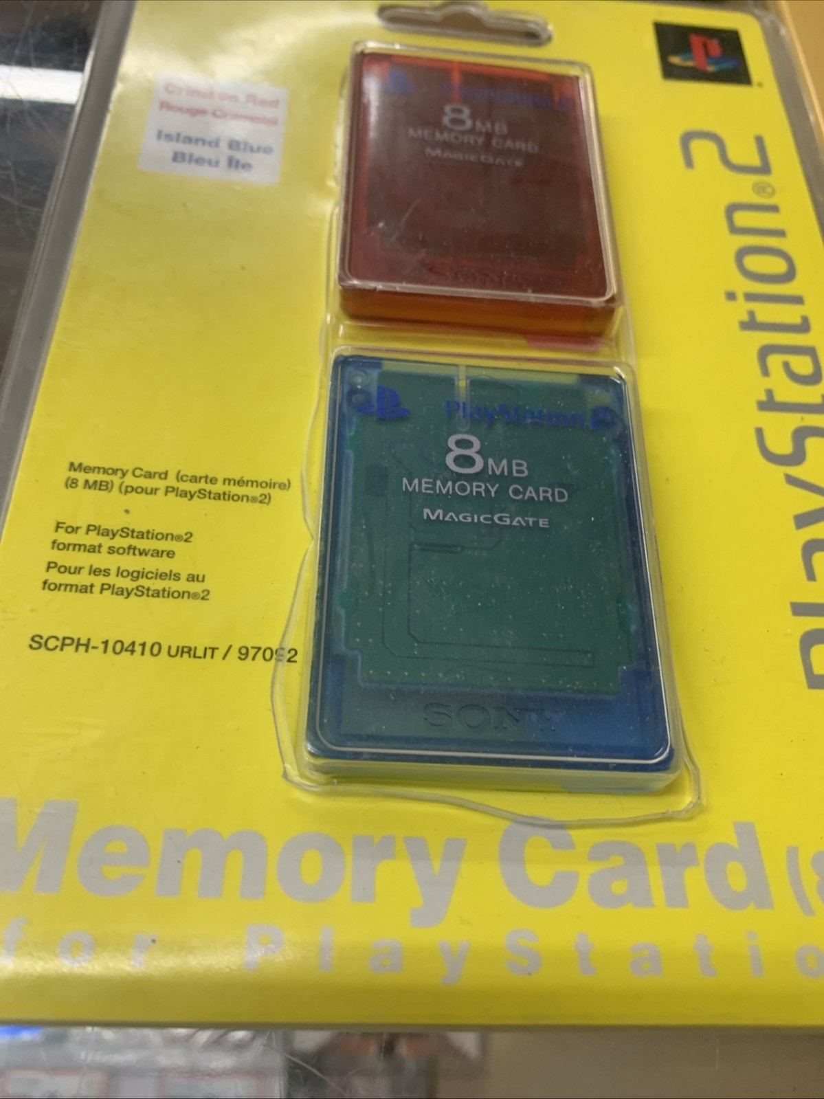 Sony OEM Memory Card 8MB 2 Pack Red / Blue – PlayStation 2 PS2 Brand New Sealed