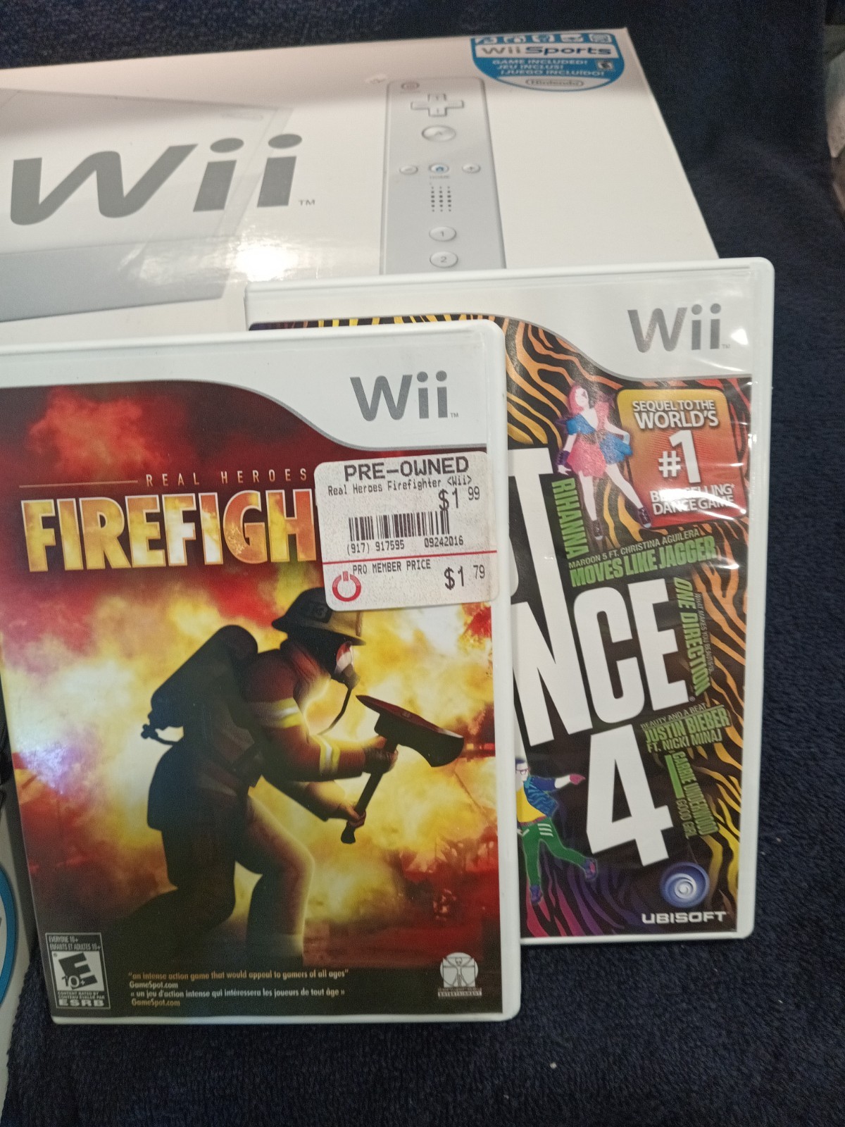 Nintendo Wii Console Bundle RVL-001 White Original Box 2-controller games tested