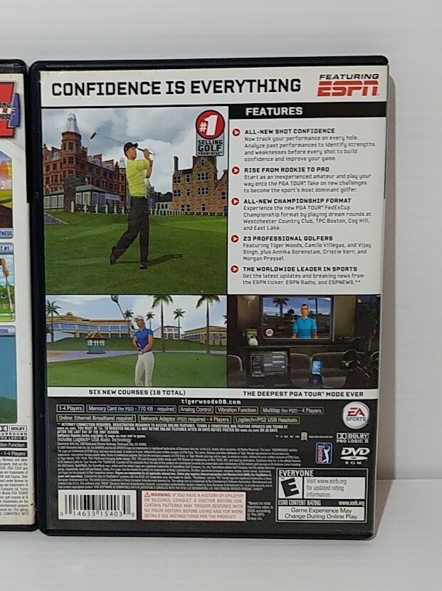 PS2 Playstation 2 Tiger Woods PGA Tour Lot of 3 2002 2003 2008 Video Games