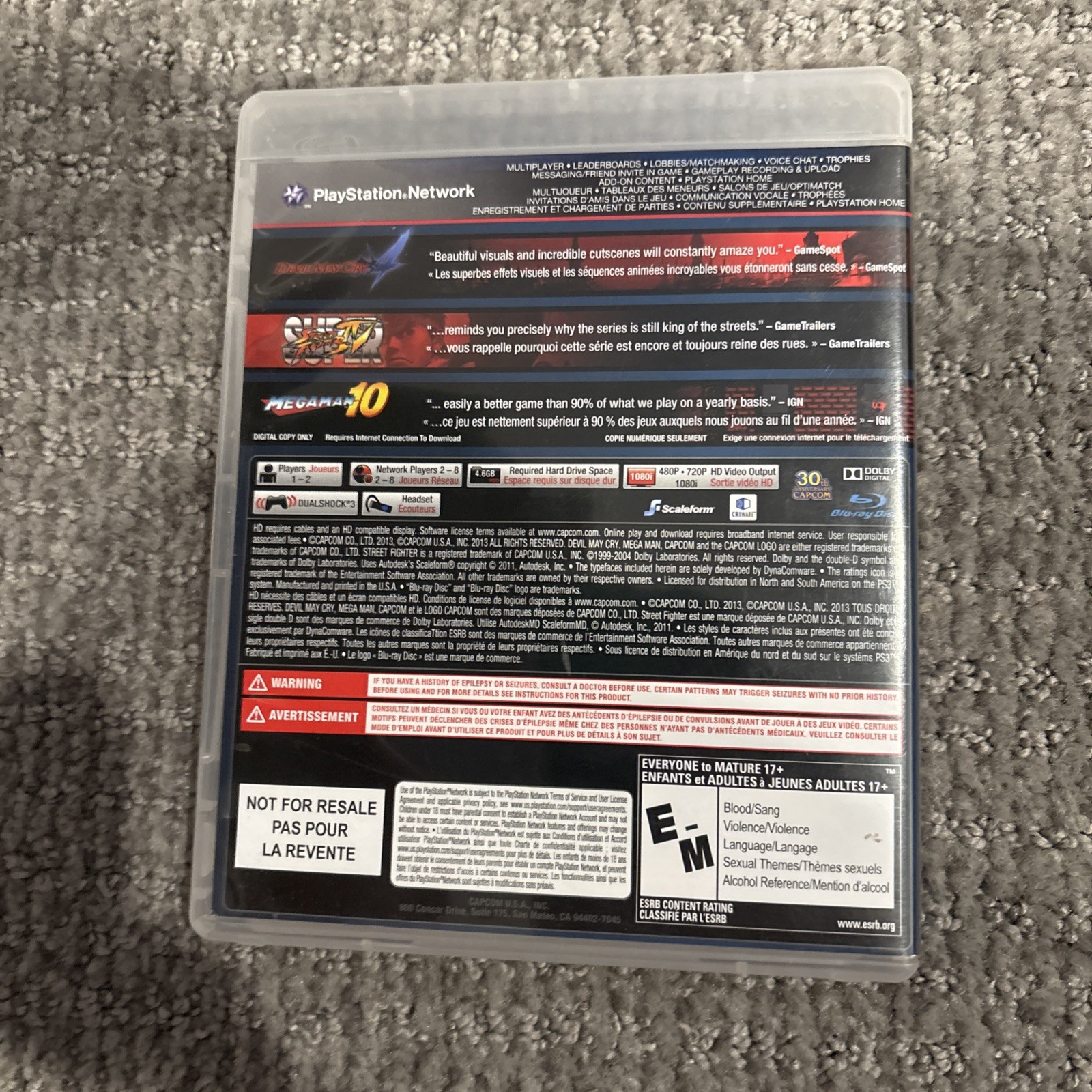 Capcom Essentials Bundle Sony PlayStation 3 (PS3) No Megaman Code Tested
