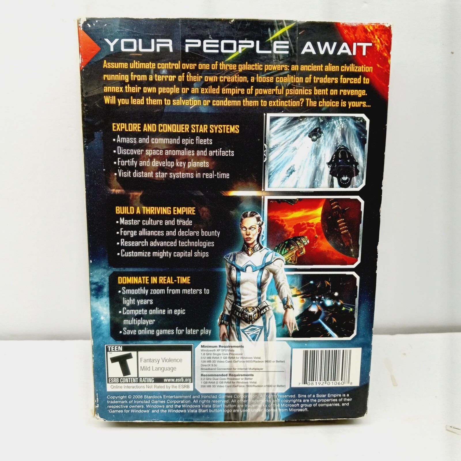 Sins Of A Solar Empire (PC Game 2008) W/Original Booklet And Cardboard Sleeve