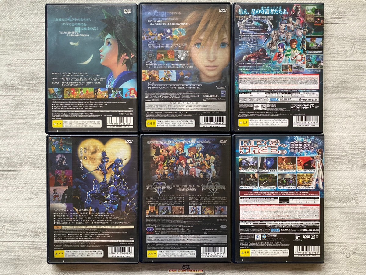 SONY PS2 Kingdom Hearts Ⅰ＆ Ⅱ & Final Mix & Phantasy Star set from japan