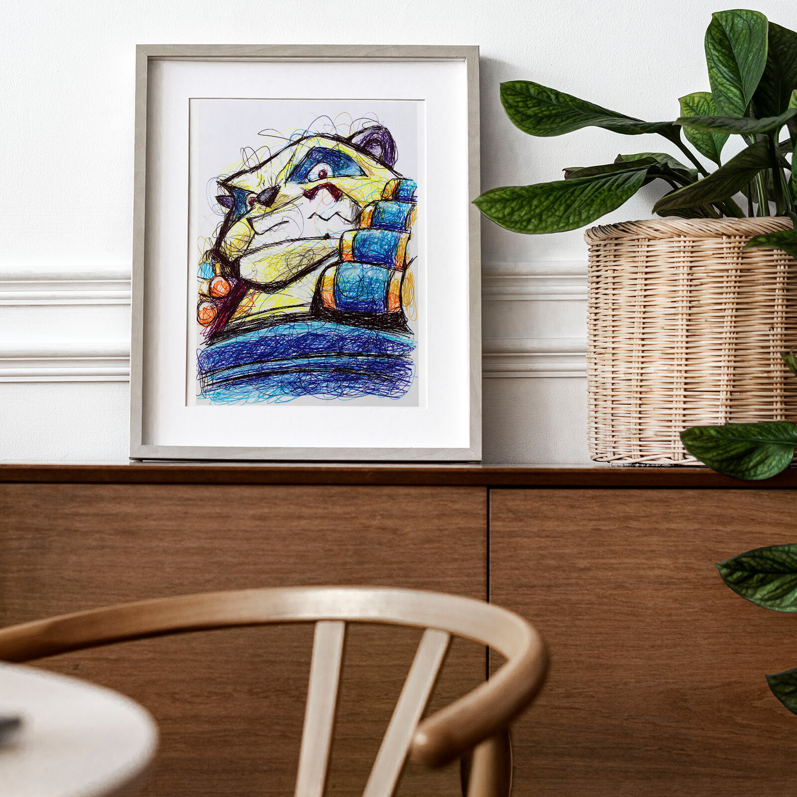 Panda King Ballpoint Pen Print, Sly Cooper Art Poster