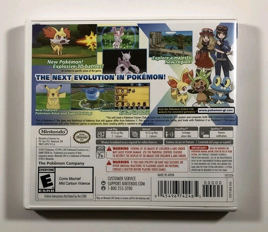 Pokemon X (Nintendo 3DS, 2013) Complete, Authentic USA, Ships Today!