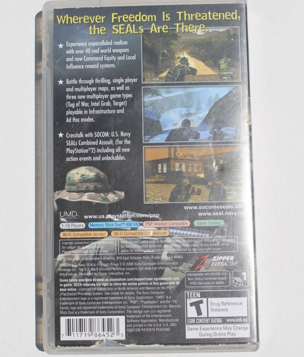 SOCOM: U.S. Navy SEALs — Fireteam Bravo 2 (Sony PSP, 2006) COMPLETE