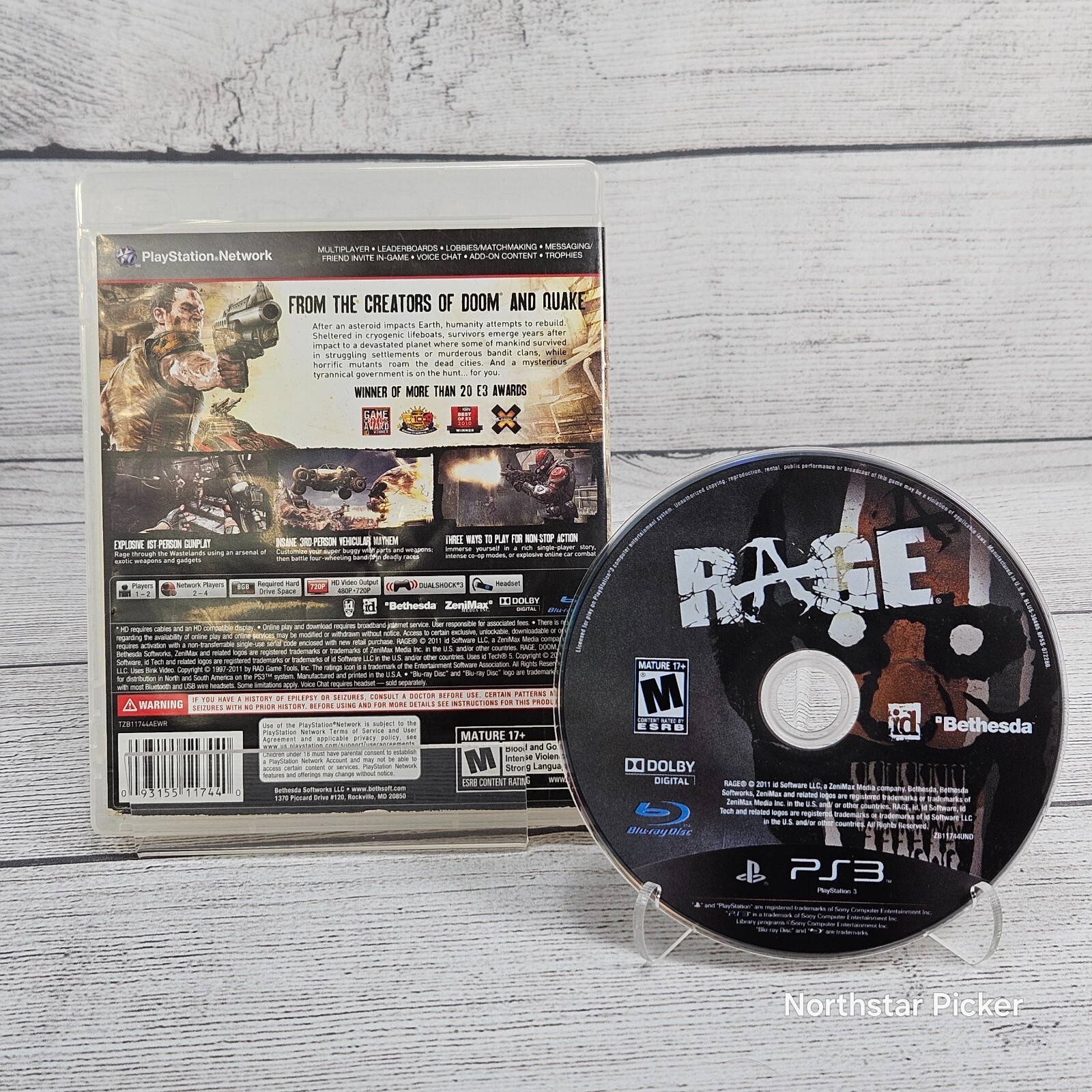 Rage (PS3, Sony Playstation 3, 2011) w/ Case, Cover & Disc | Tested