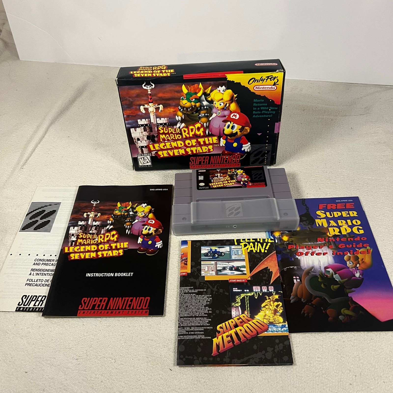 Super Mario RPG: Legend of the Seven Stars Nintendo SNES 1996 CIB Complete