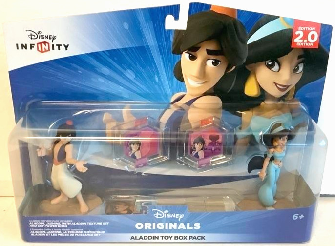 NEW Disney Infinity 2.0 ALADDIN TOY BOX PACK– Aladdin & Jasmine Figures + Discs