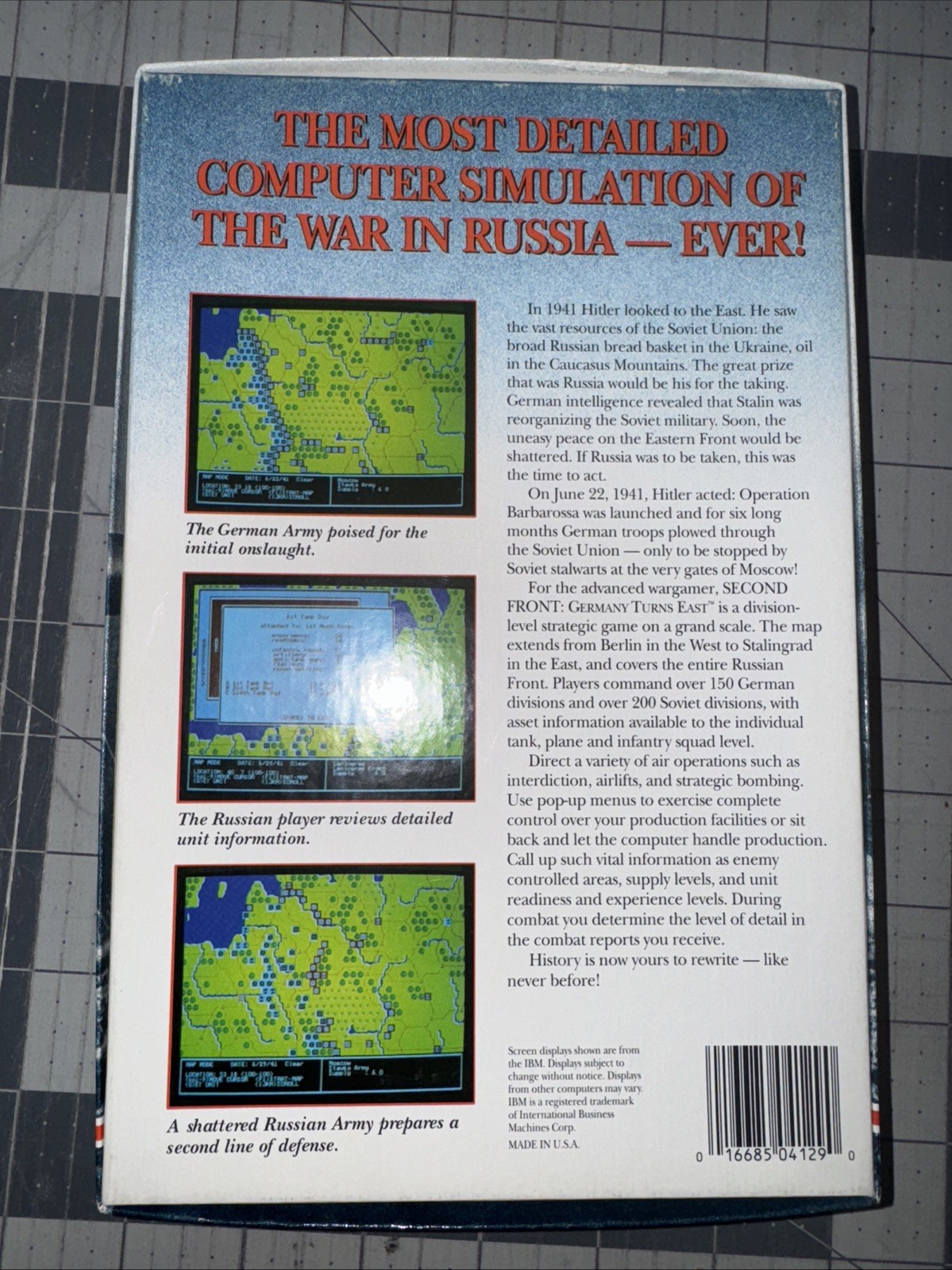 SSI Computer Wargame Second Front – Germany Turns East (PC 5 1/4″) Boxed READ
