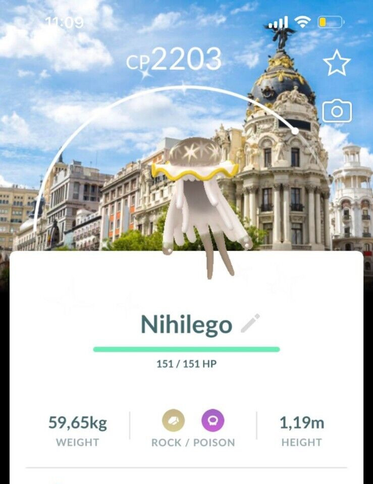 Pokémon Shiny Nihilego Madrid Spain Background – GO Trade – Read Description