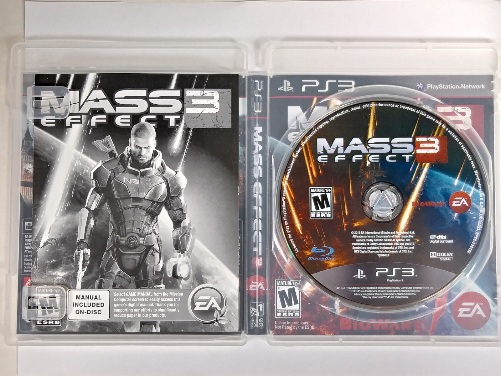 Mass Effect 3 Sony PlayStation 3 2012 Action Role Playing Game Complete CIB