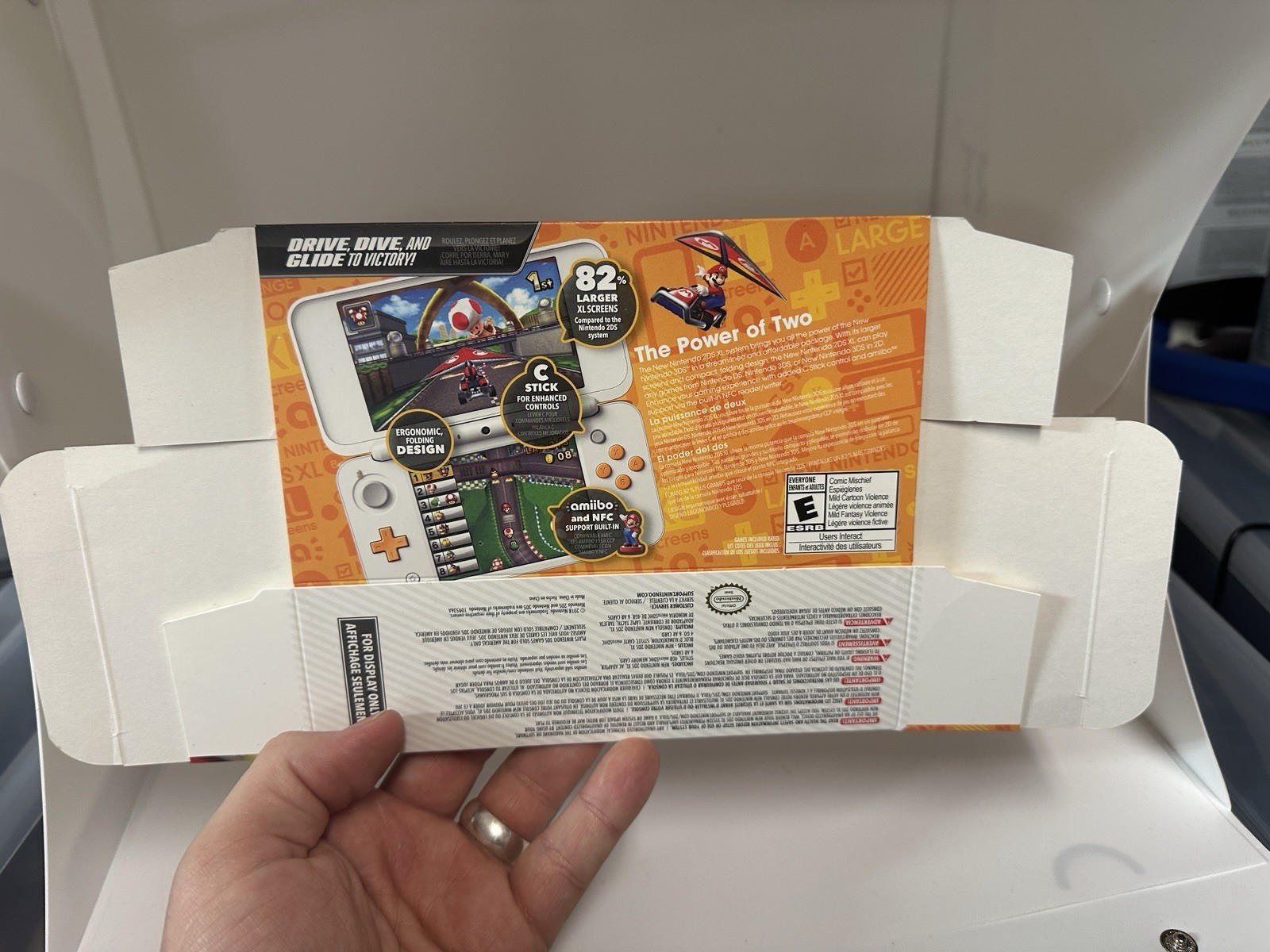 Nintendo 2DS XL Orange White Mario Kart 7 FOR DISPLAY ONLY Box Only