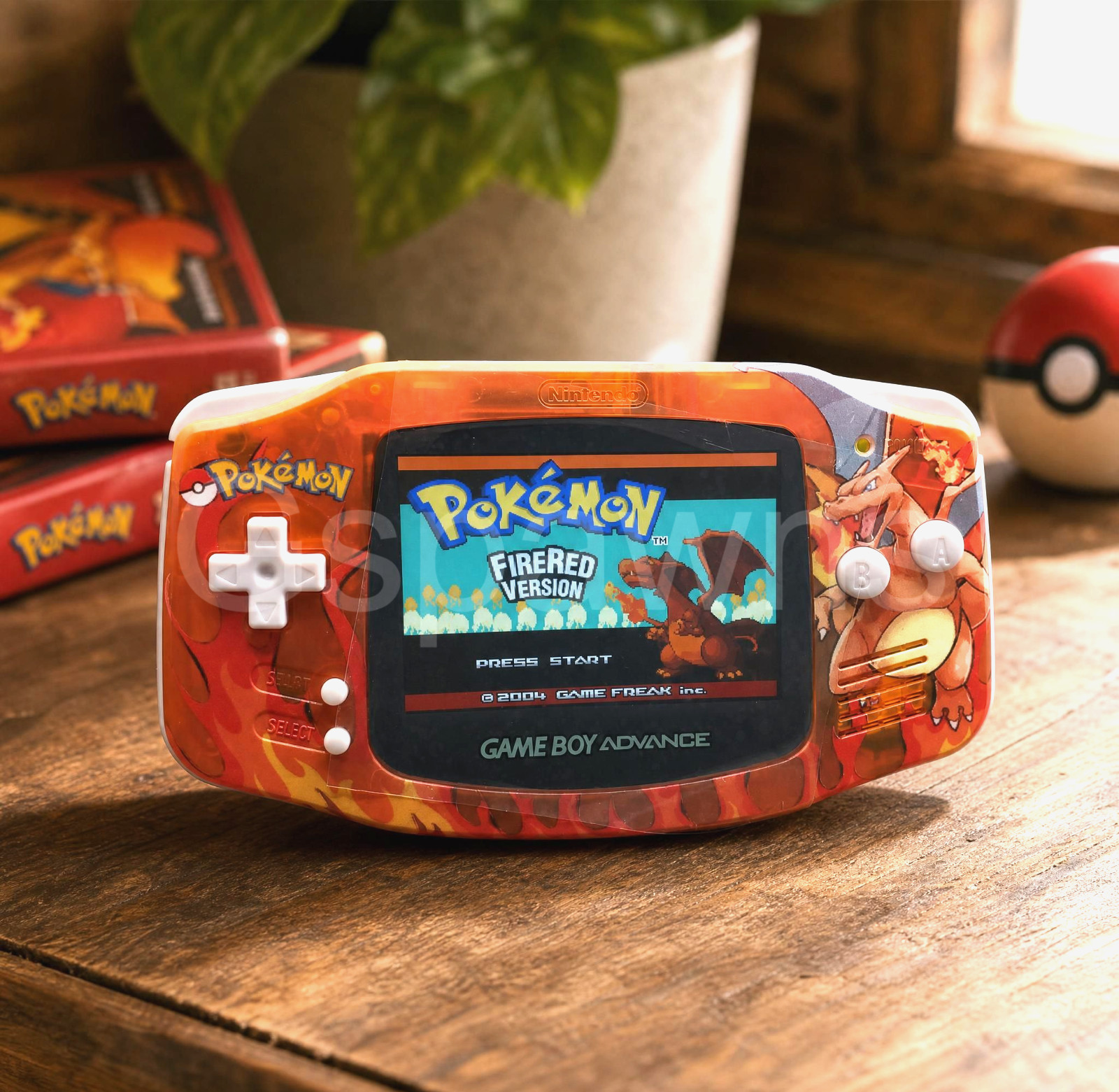 Nintendo GameBoy Advance Charizard GBA IPS 3.0 USBC 1800mAh Rechargeable Battery
