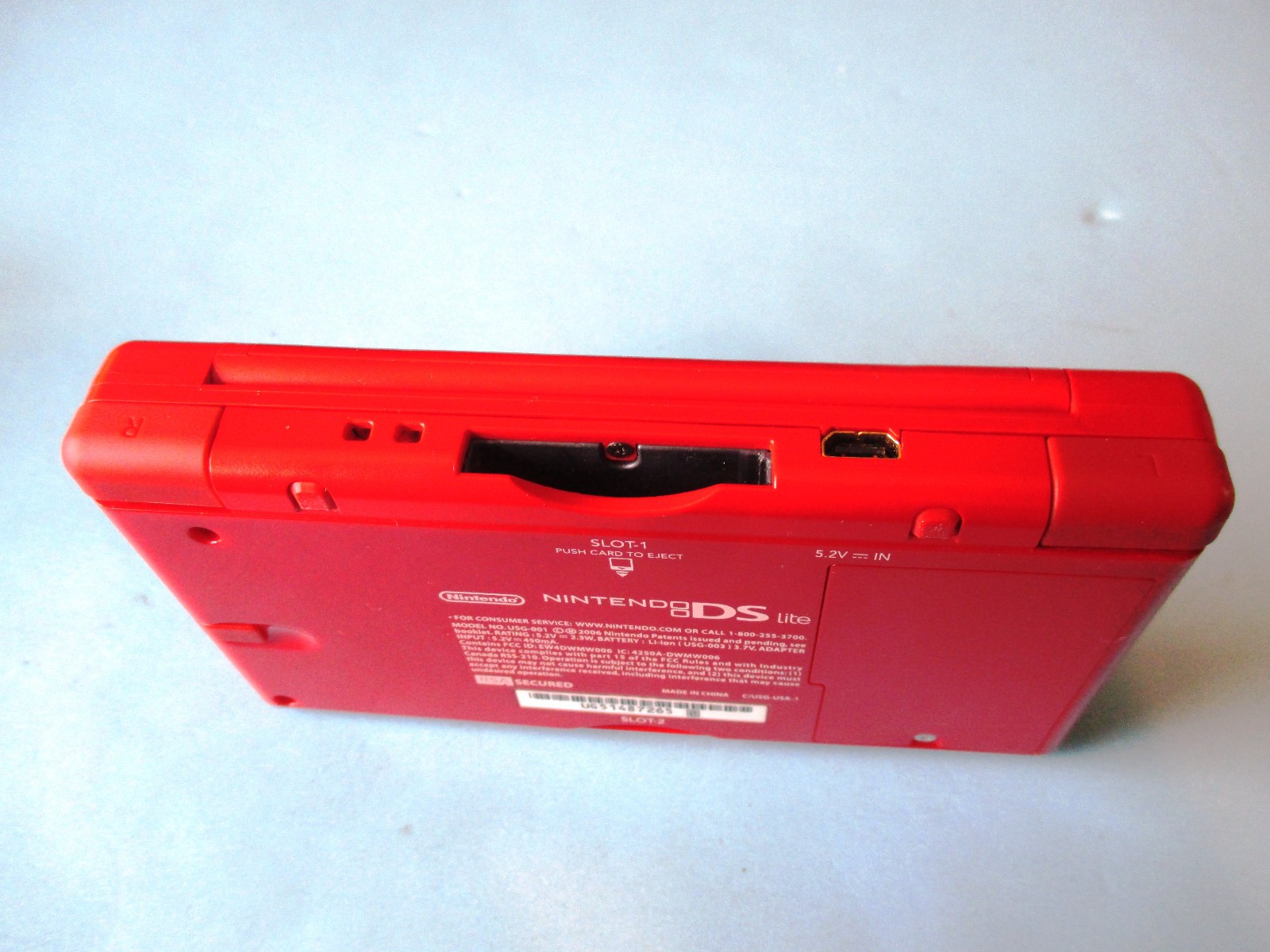 Nintendo DS Lite Red Super Mario Bros Edition System w/Charger Very Good