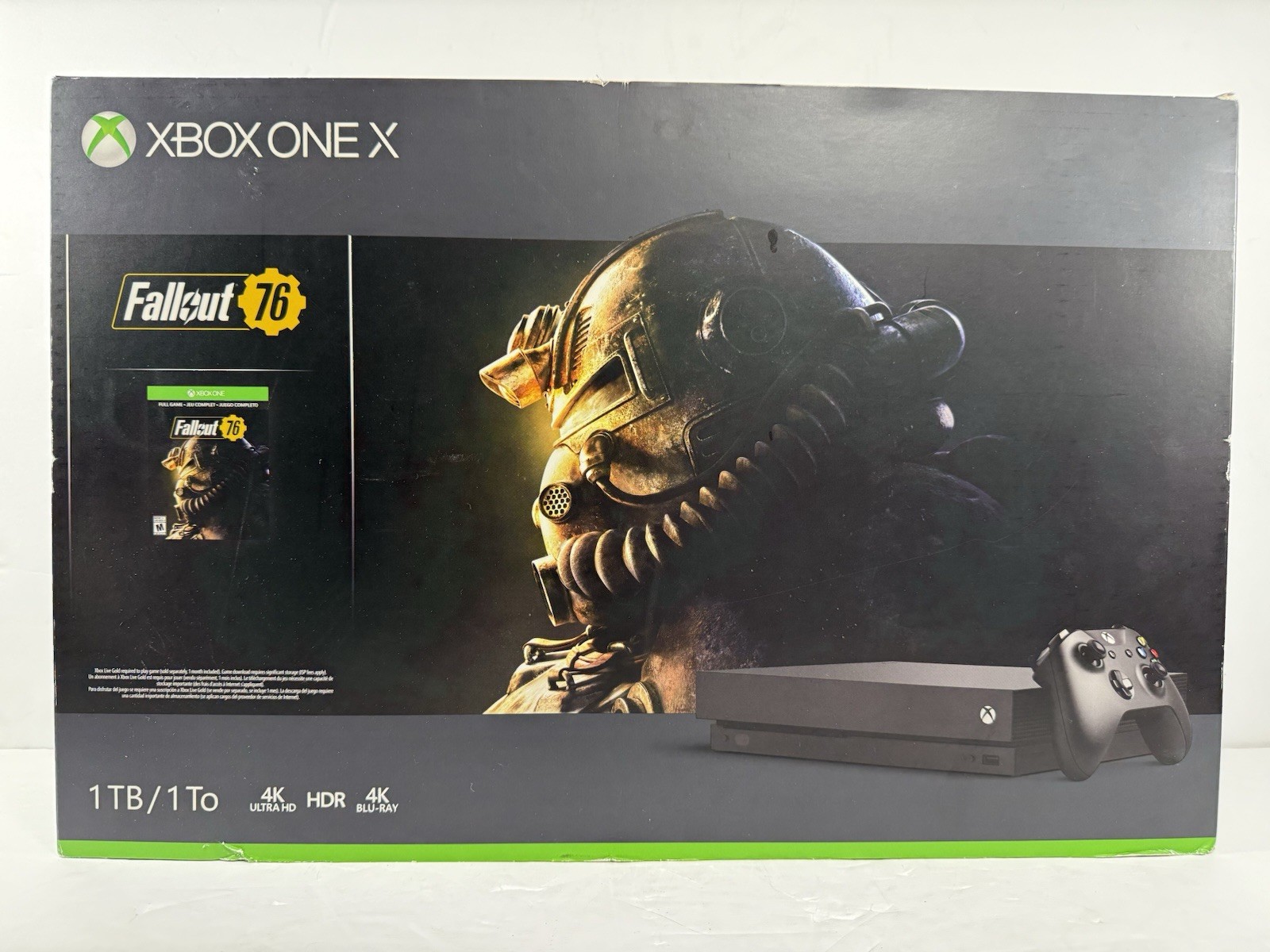 Microsoft Xbox One X Console 1TB Black + Controller & Cables – Fallout 76 Bundle