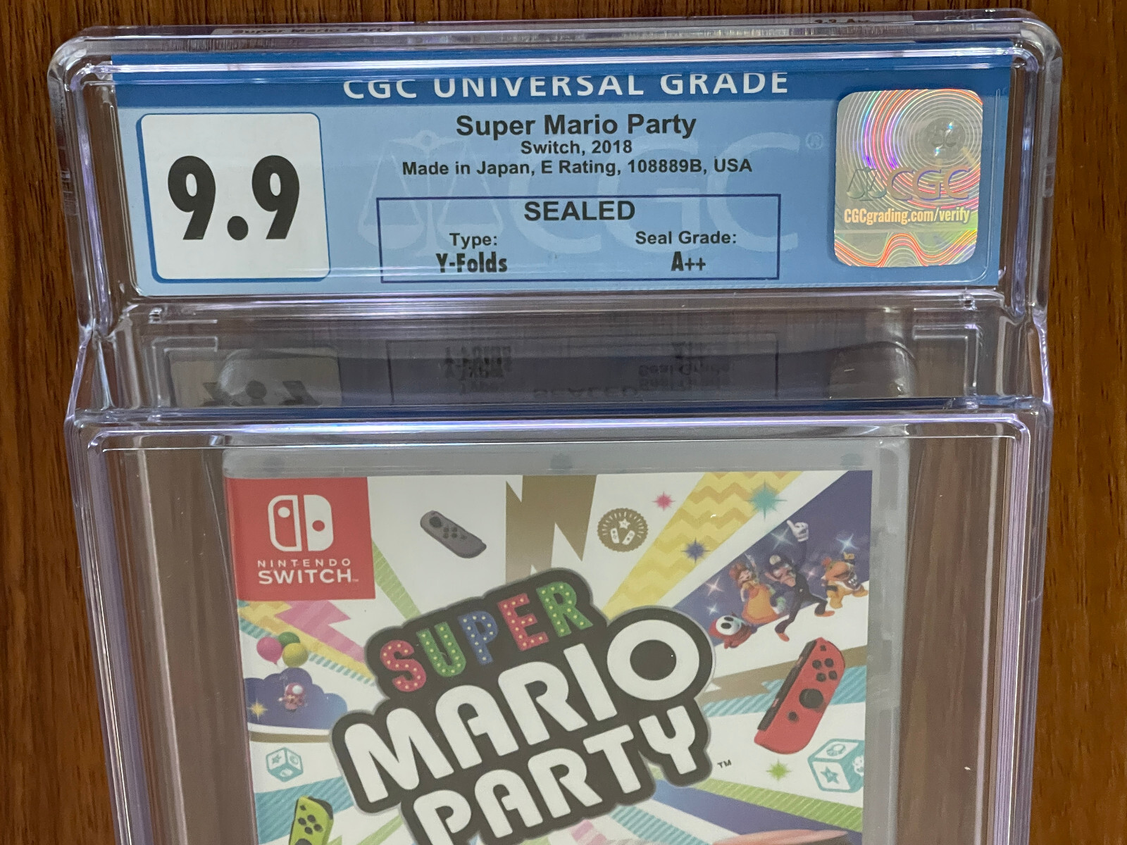 NEW SEALED Encased 2018 SWITCH SUPER MARIO PARTY CGC VGA Graded 9.9 Y-Fold A++
