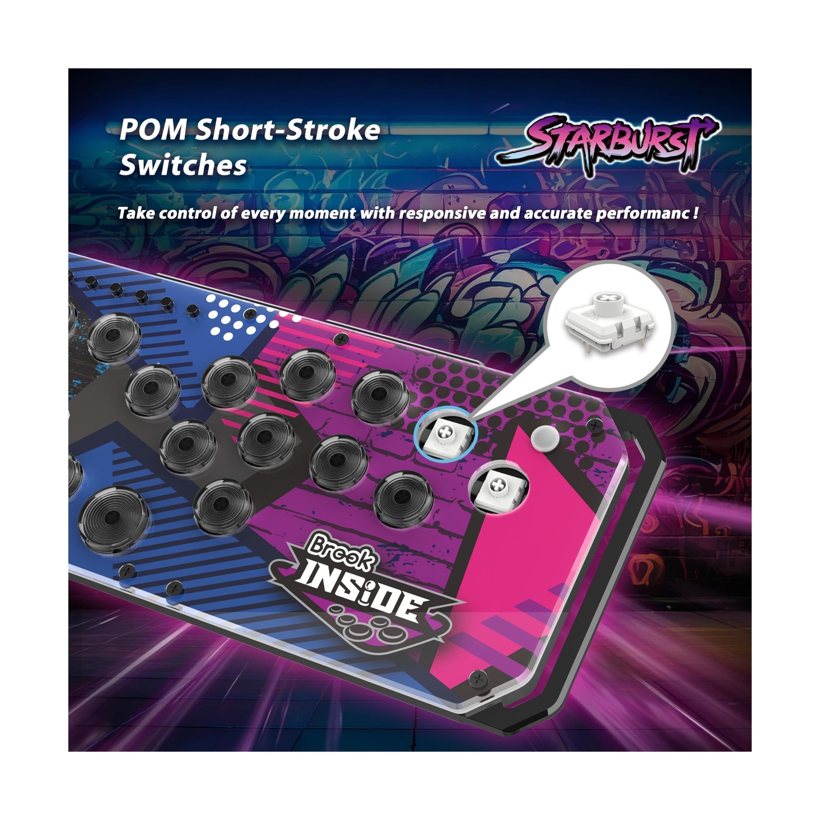 Brook Fighter Starburst All-Button Arcade Controller for PS5, PS4, Xbox Serie…