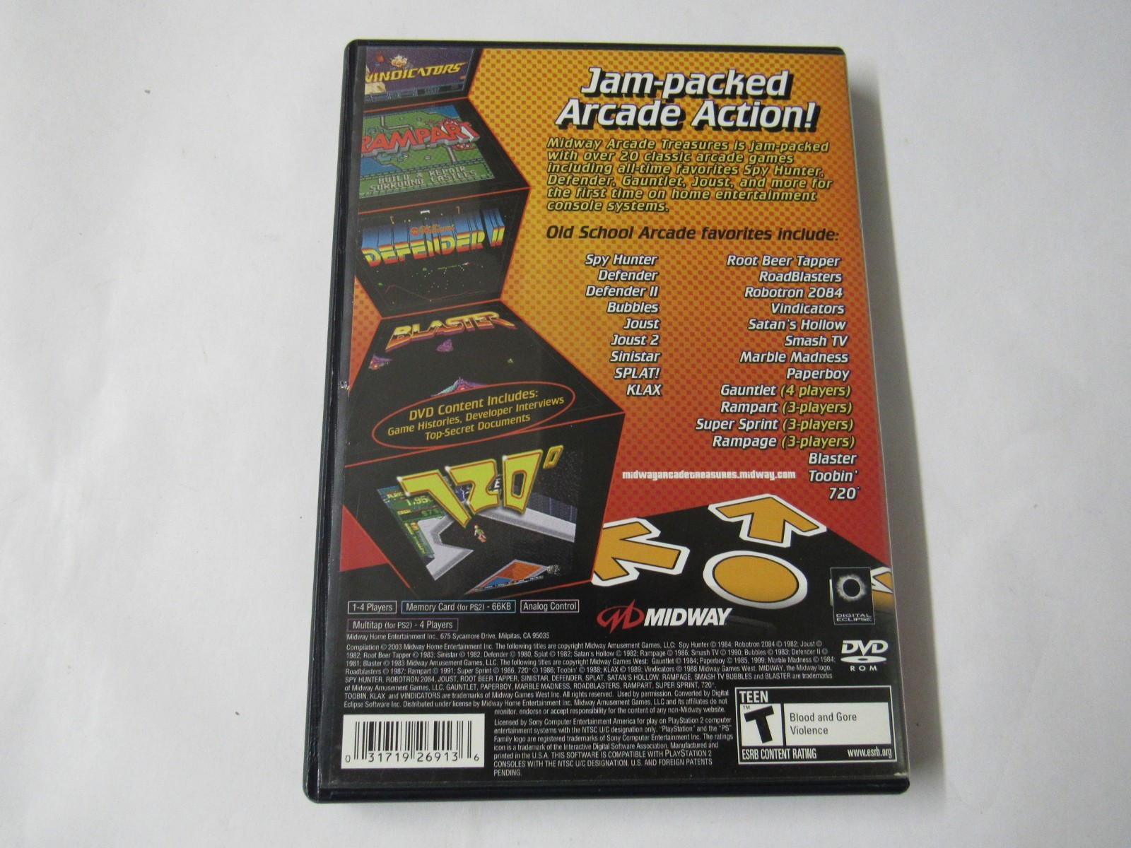 Midway Arcade Treasures 2 (Sony PlayStation 2, 2004) CIB COMPLETE