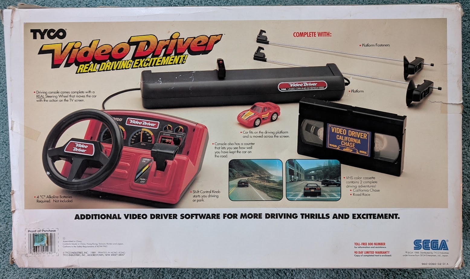 NEW 1989 Sega Tyco Video Driver VHS Video Game Instructions Complete Rare Retro