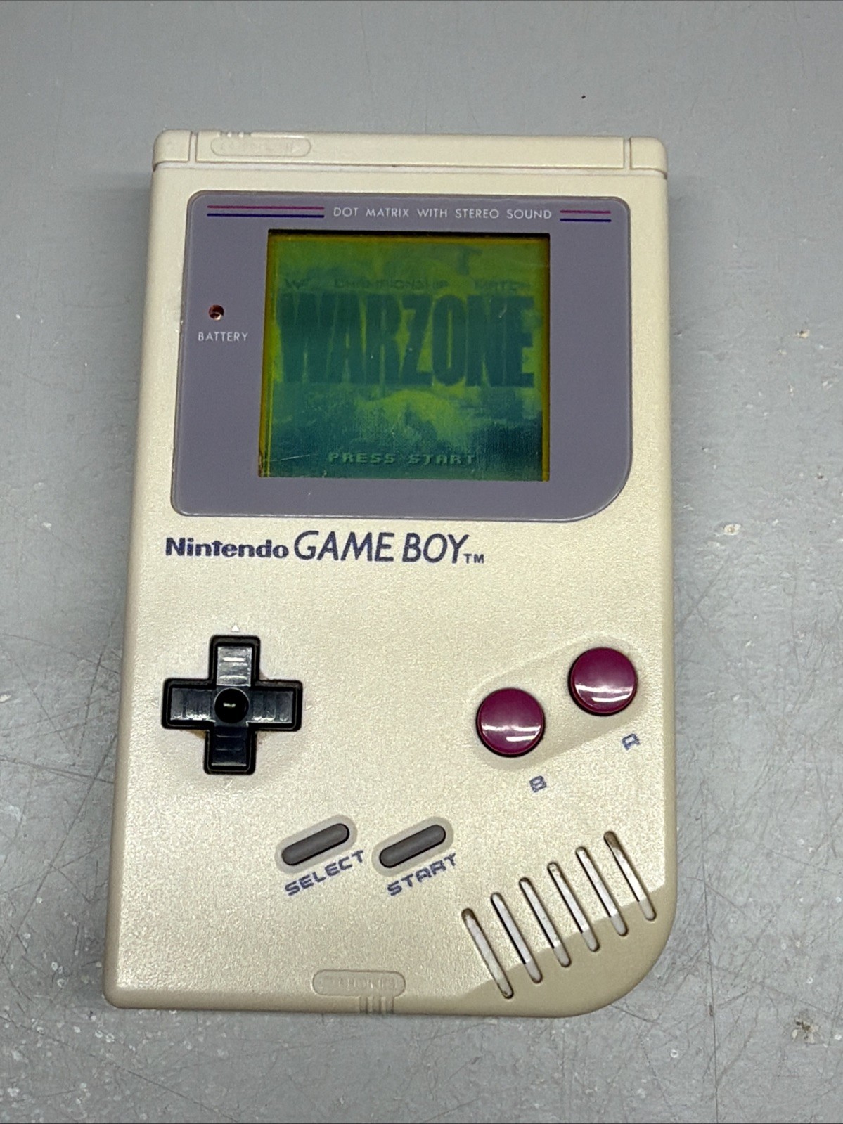 Nintendo Game Boy DMG-01 Original Gray Handheld 1989 Working + WWF War Zone