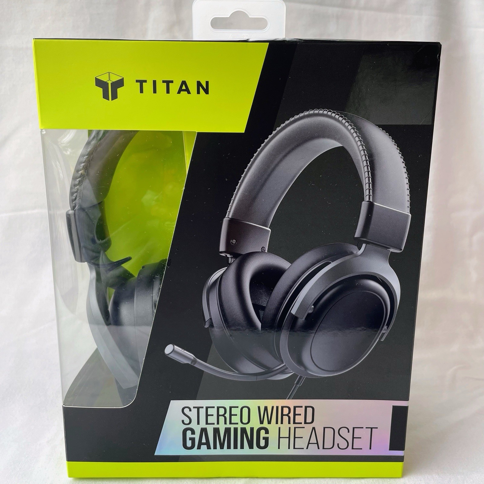 Titan Stereo Wired Gaming Headset, 3.5mm Jack, Adjustable Headband, Black
