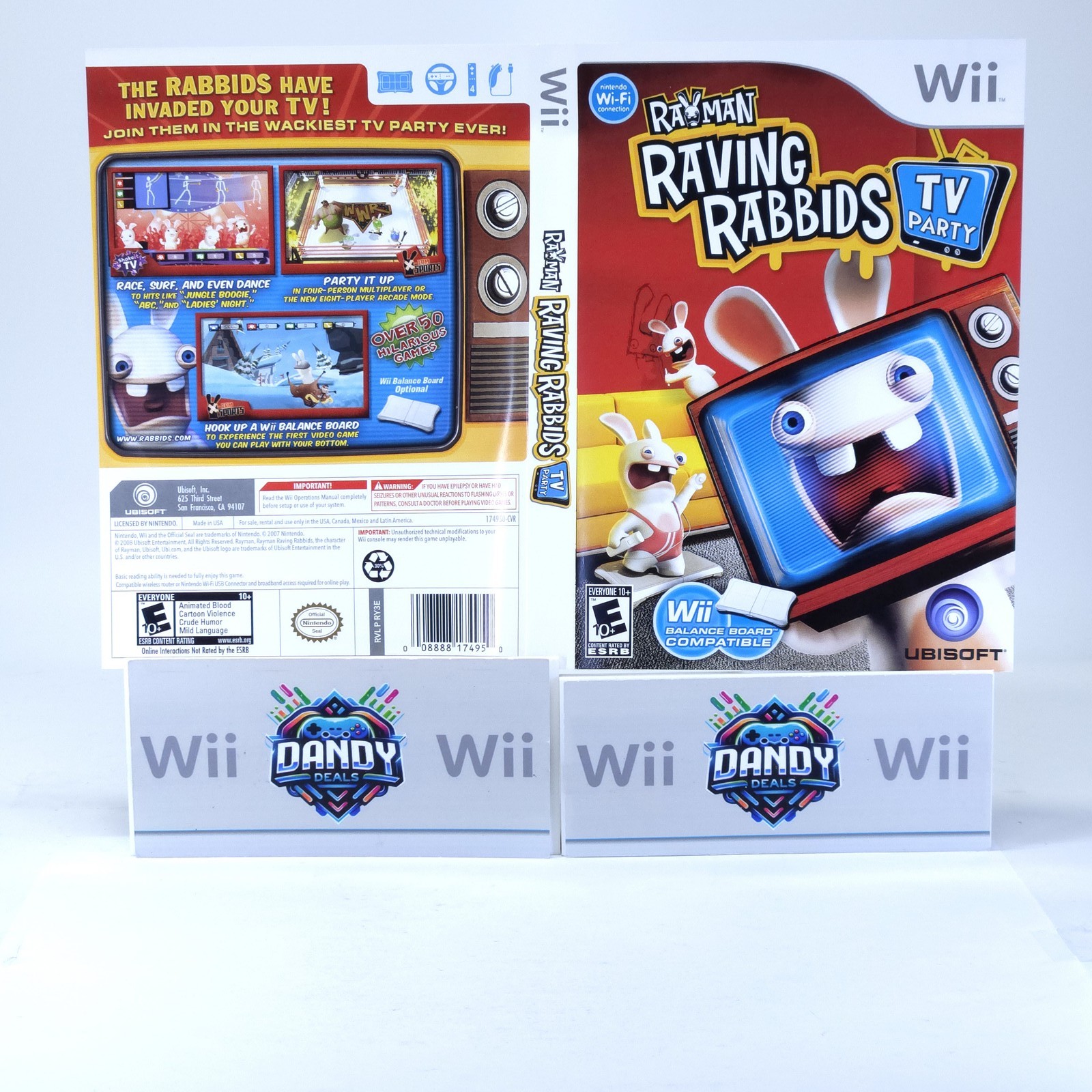 Rayman Raving Rabbids TV Party CIB W/ Manual – Wii