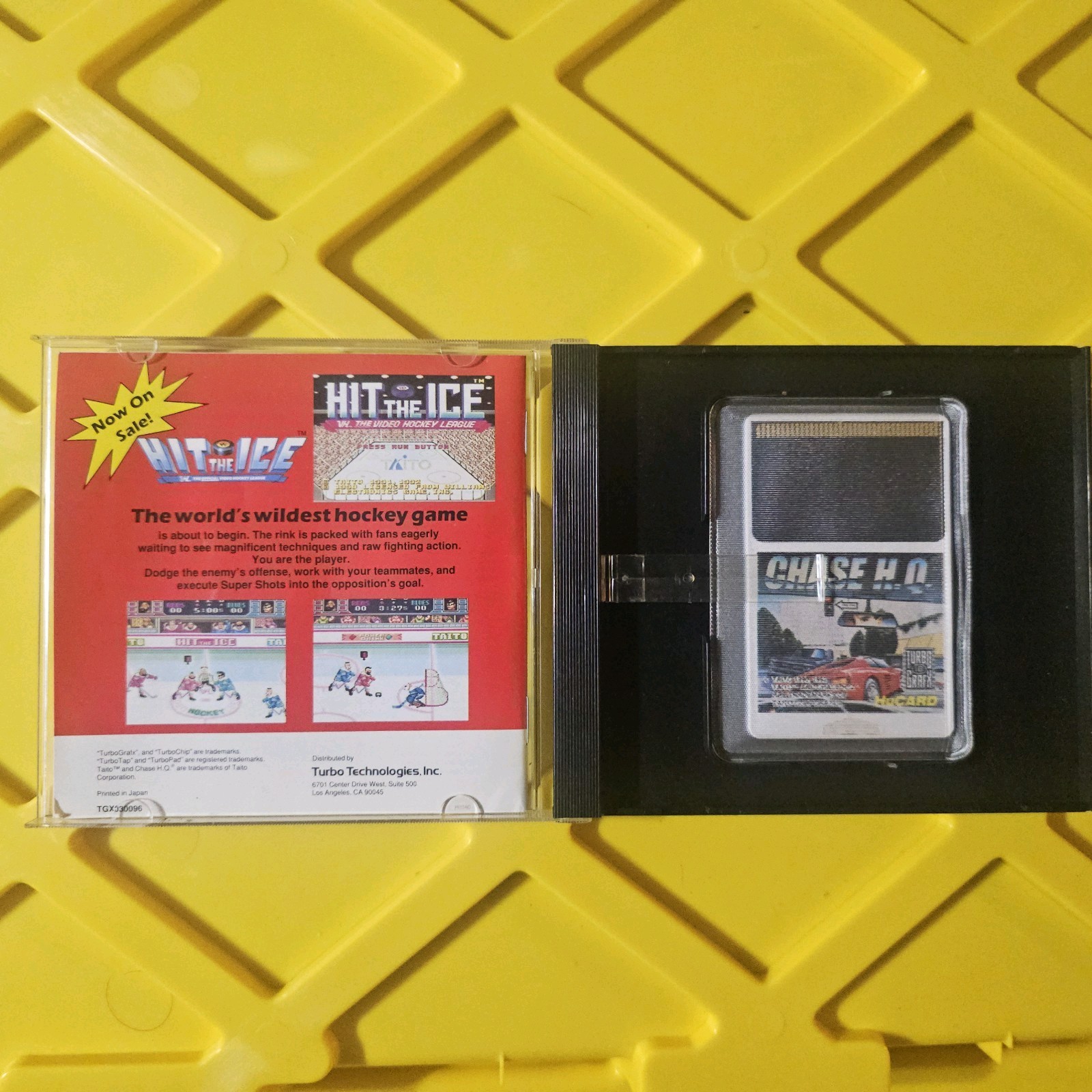 Chase HQ TG16 Authentic HuCard with Sleeve & Manual 1992 TURBOGRAFX-16