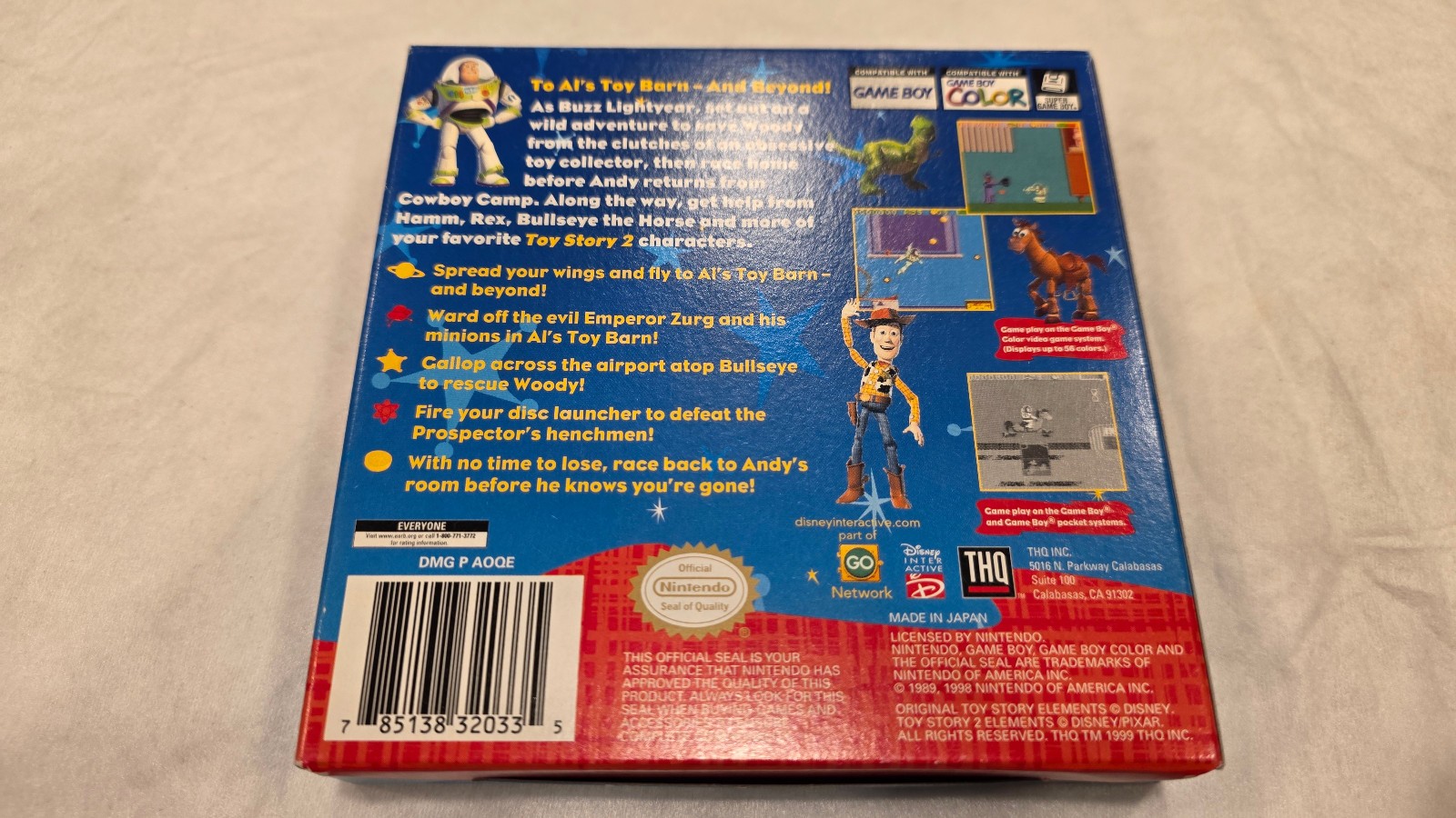 Toy Story 2 (Nintendo Game Boy Color, 1999, THQ, Disney Pixar) CIB Authentic
