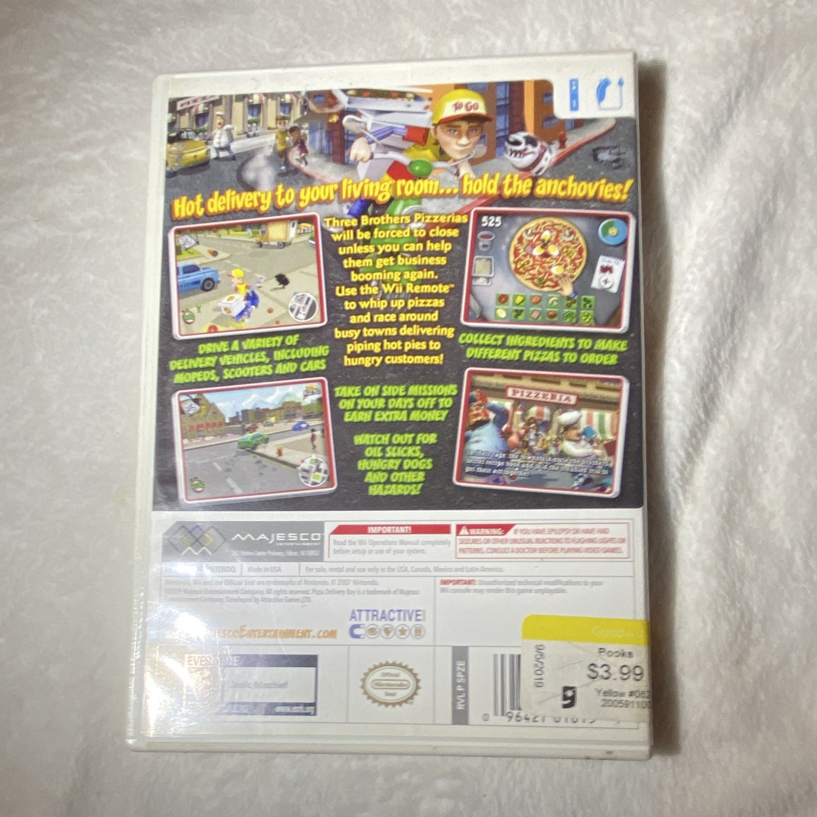 Majesco Pizza Delivery Boy Nintendo Wii 2009 NTSC-U/C E Manual Included
