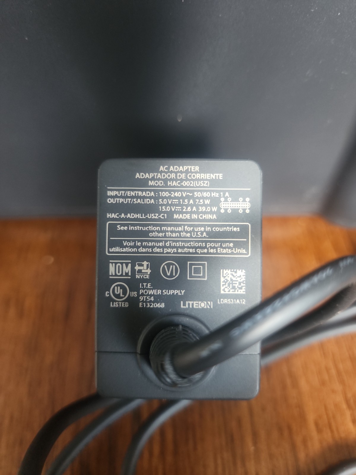 Official Nintendo Switch AC Adapter Charger HAC-002(USZ) Genuine OEM Tested