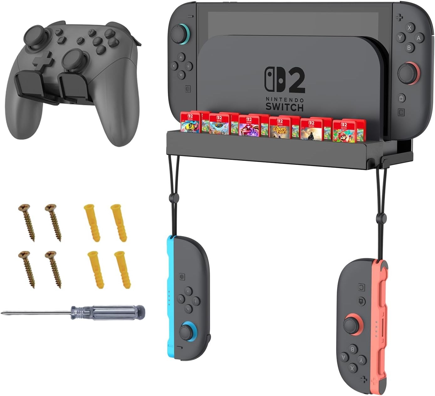 Metal Wall Mount for Nintendo Switch 2 Space-Saving Console Organizer Behind TV