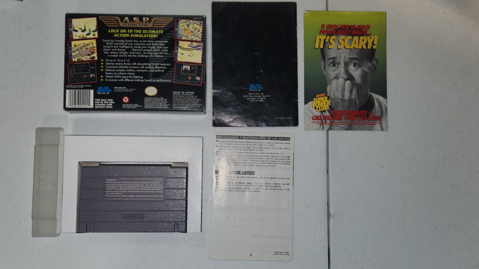 A.S.P. Air Strike Patrol (SNES) Super Nintendo CIB