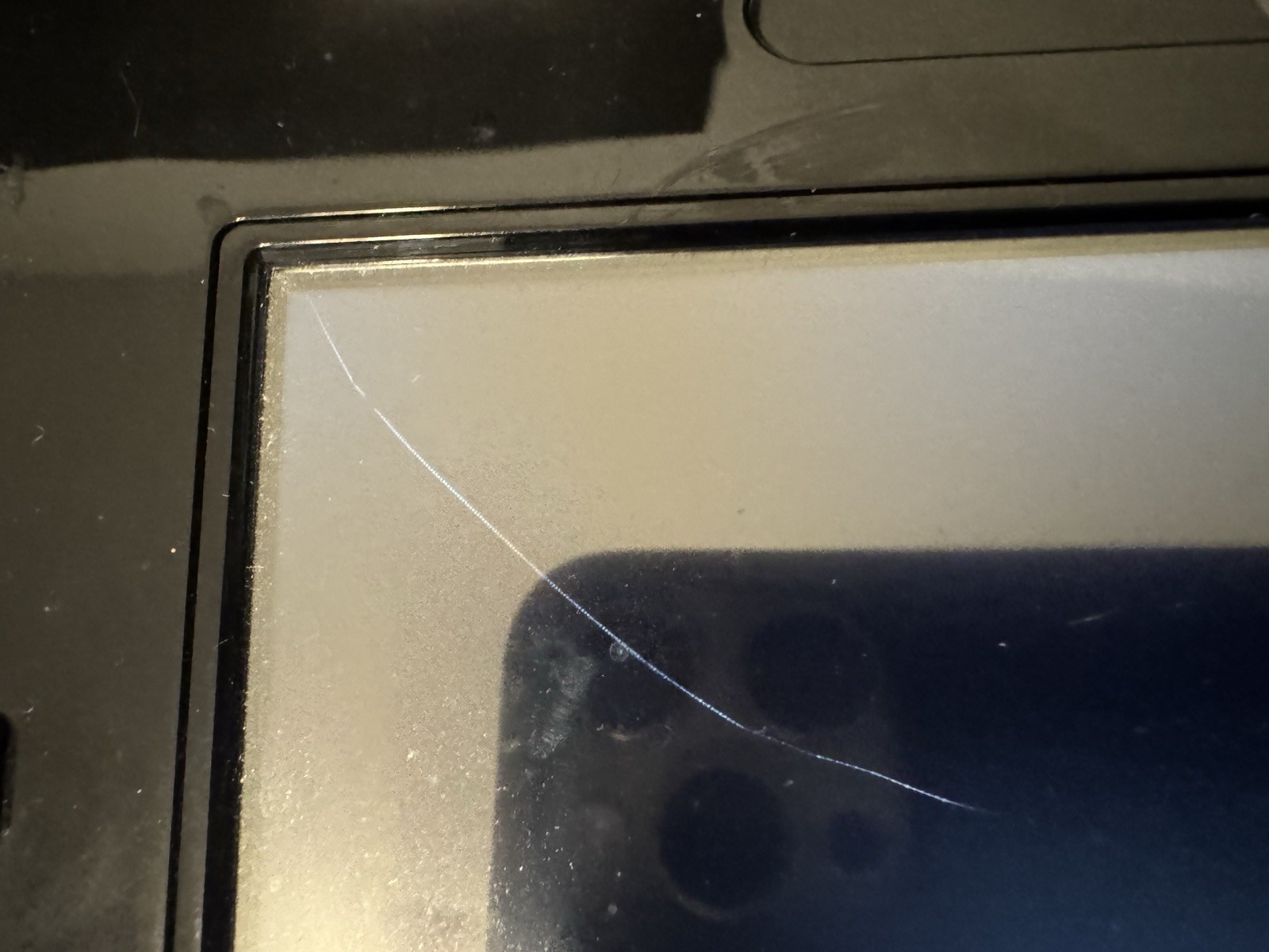 Nintendo WUP-010 Gamepad – BLACK. FOR PARTS. POWERS ON, Screen Damage