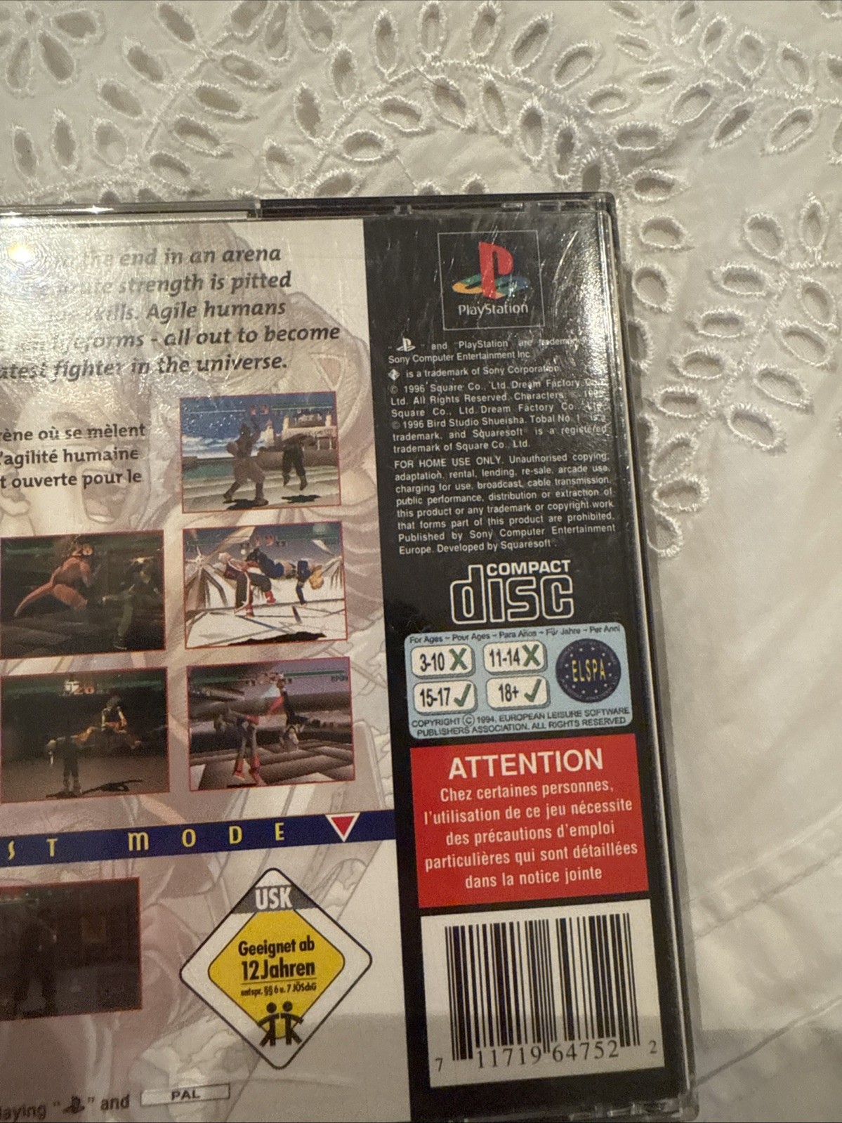 1996 Squaresoft Tobal No 1 PS1 Playstation 1 Game + Manual PAL