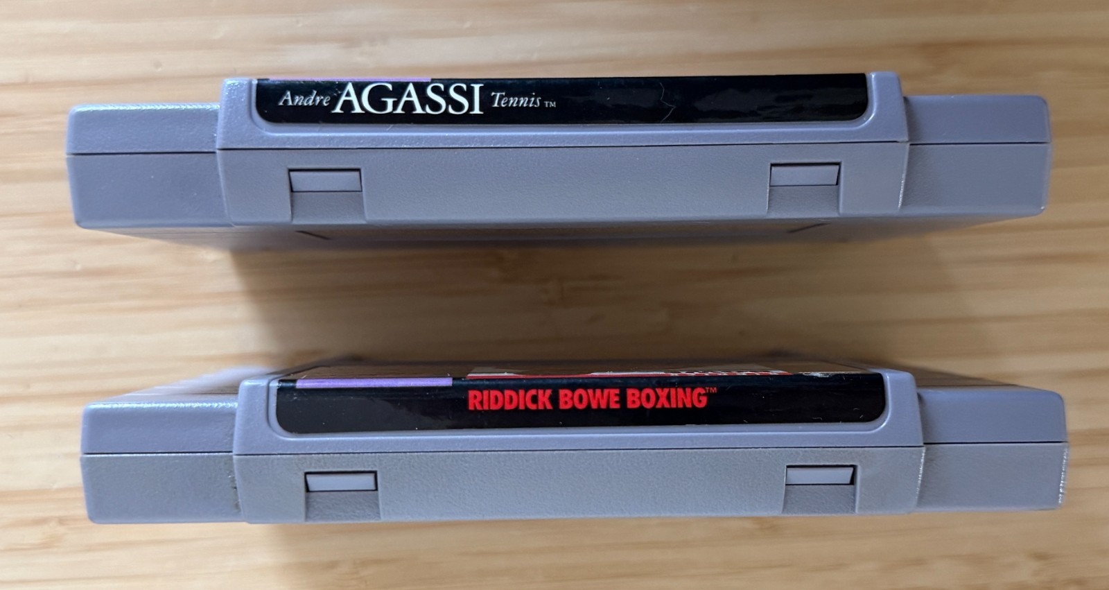 Super Nintendo SNES Game Cartridge LOT Space Invaders, Top Gear, Agassi, Boxing