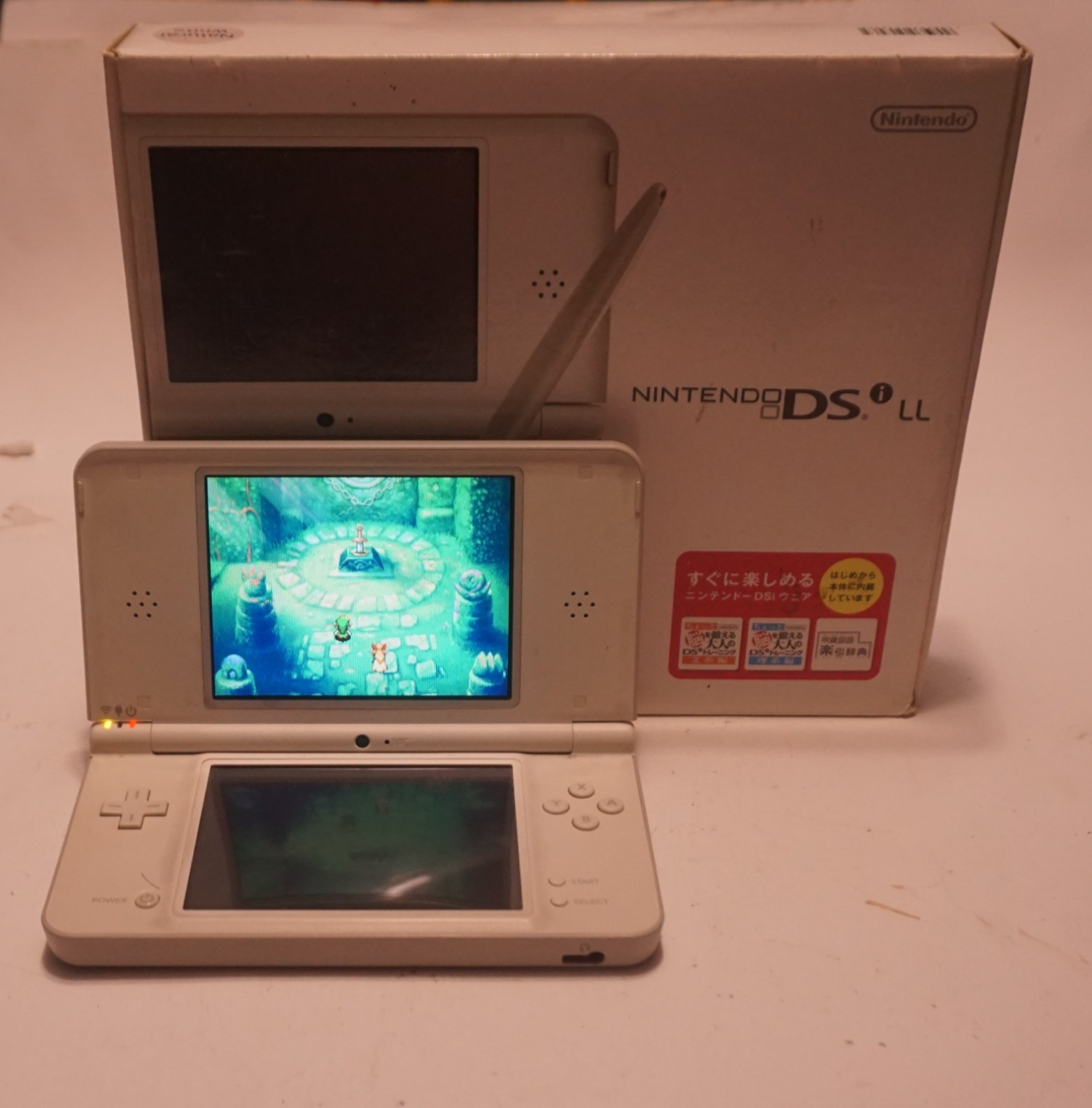 Nintendo DSi XL LL White Console JAPAN REGION with Box Preinstalled JP Zelda