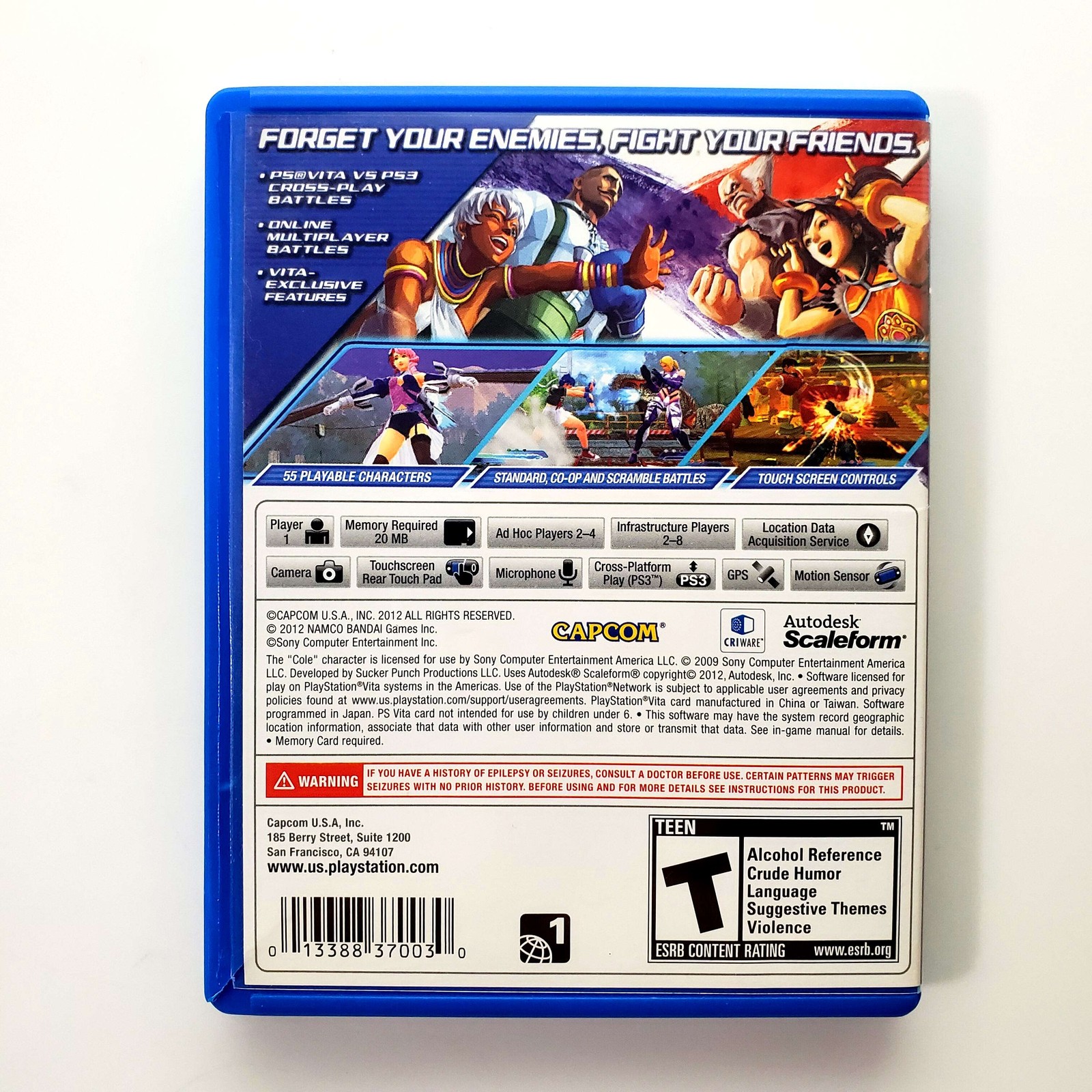 Street Fighter X Tekken – Sony Playstation Vita PSV 10 Tested Authentic