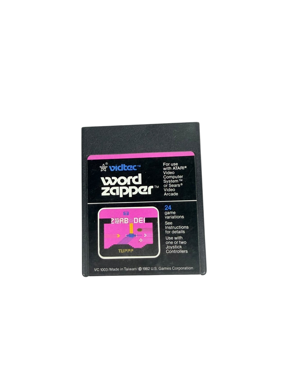 Word Zapper Atari 2600 Video Game Cartridge Vidtec US Games 1982